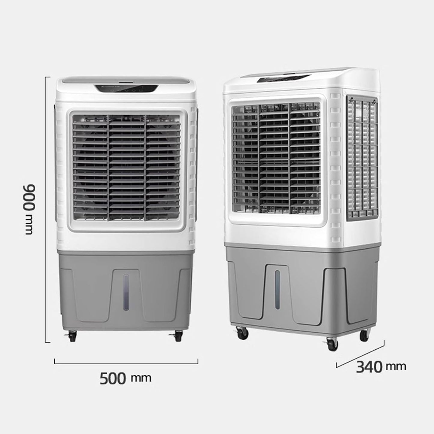GENERIC Ventilateur De Refroidisseur D'air évaporatif Commercial - 50 Litres De Large Avec Humidificateur, Télécommande, Oscillant, Réglages à 3 Vitesses, Flux D'air Puissant Pour Les Pièces Jusqu'à 60m2-18