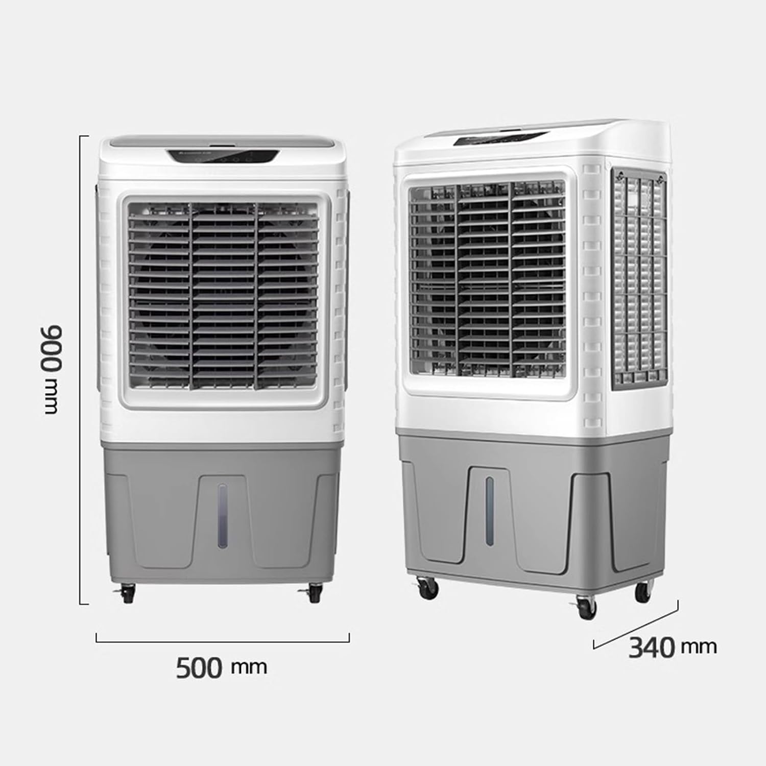 GENERIC Ventilateur De Refroidisseur D'air évaporatif Commercial - 50 Litres De Large Avec Humidificateur, Télécommande, Oscillant, Réglages à 3 Vitesses, Flux D'air Puissant Pour Les Pièces Jusqu'à 60m2-18