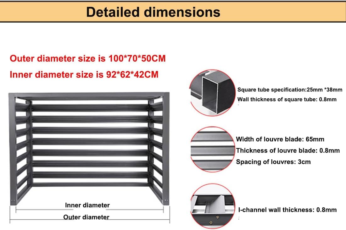 GENERIC Couvercle De Climatiseur Extérieur En Aluminium Pour Unité De Climatisation, Couvercle De Lame De Protection Pour Pompe à Chaleur Pour Unités Extérieures
