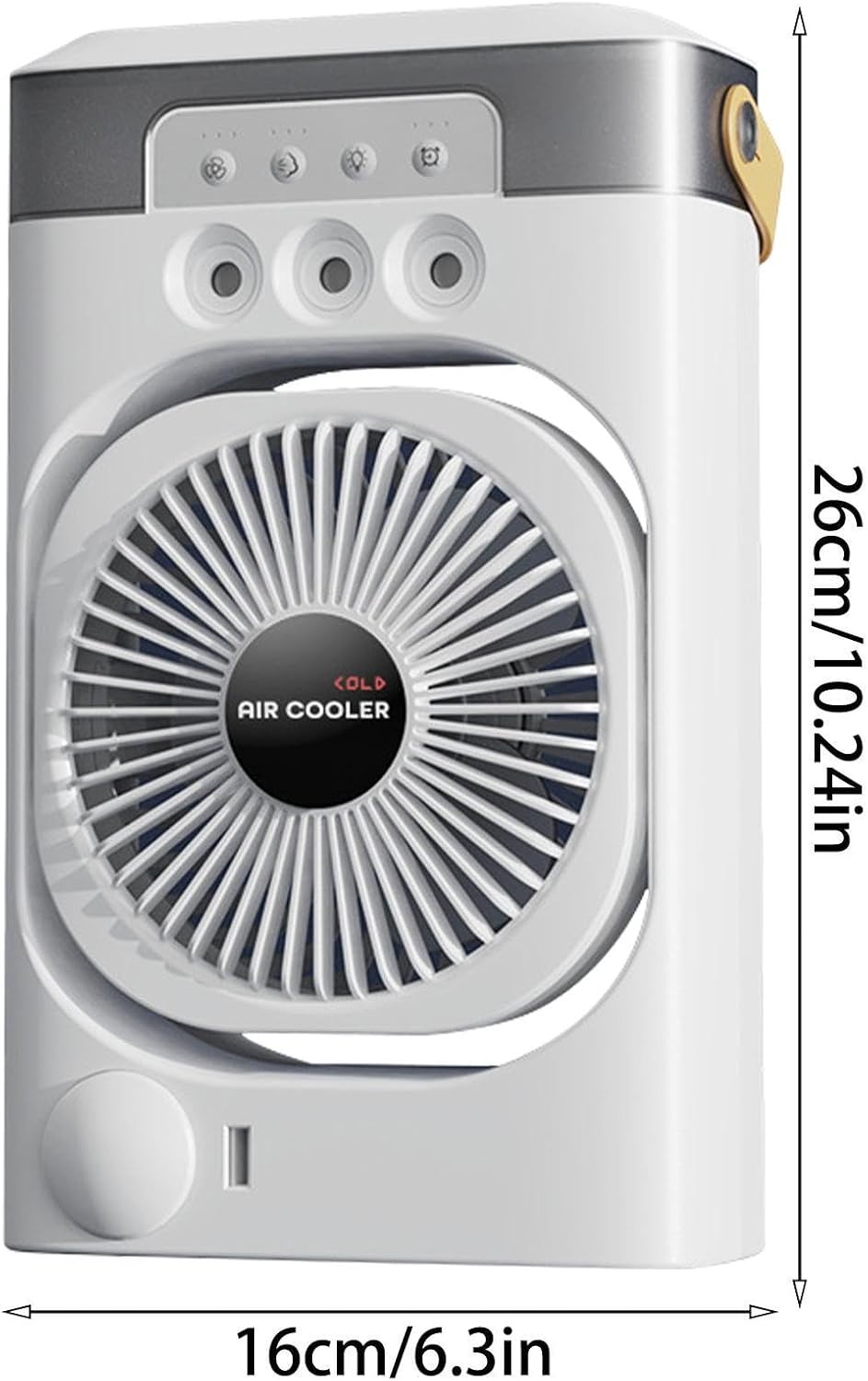 Climatiseur Personnel - Noir ABS 600ml, Rafraîchisseur Air Silencieux Trois Buses, Brumisation Rapide Trois Vitesses, Veilleuse 7 Couleurs Réglables | Ventilateur Puissant Pour Chambre
