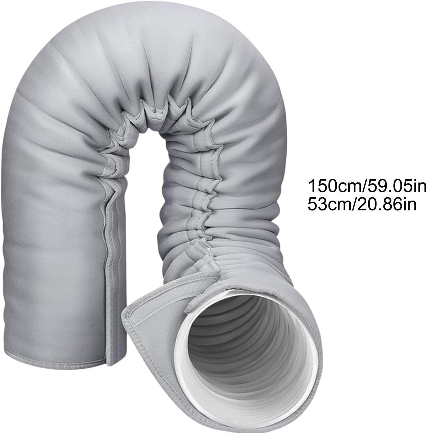  Manchon D'isolation Portable Pour Tuyau De Climatisation 150 X 53 Cm | Housse Isolante Pour Tuyau D évacuation D Air De Climatiseur Portable Avec 3 Sangles à Boucle Réglables,tuyaux De 5.1 à 5,9in