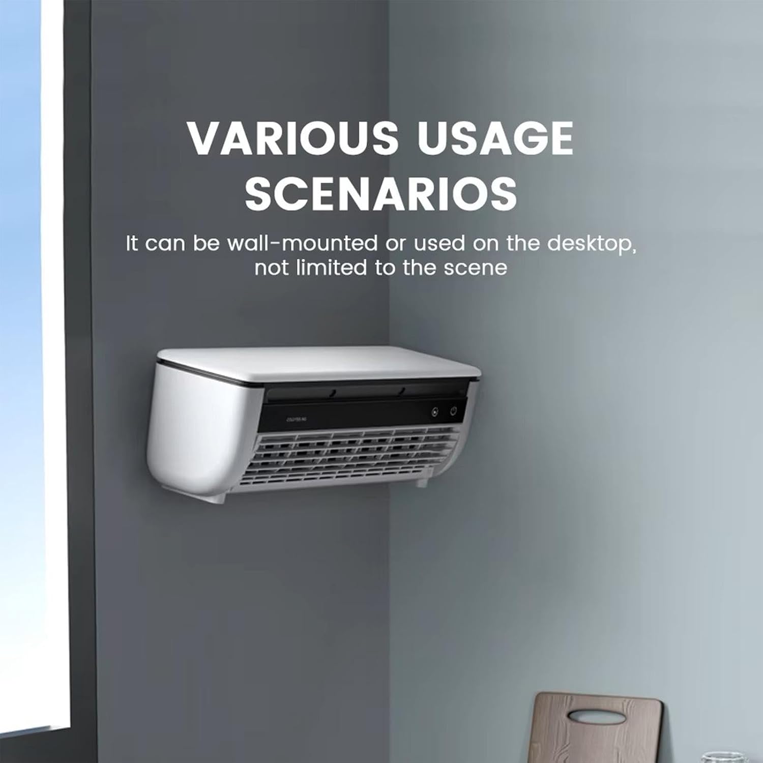  Ventilateur De Refroidissement À Air Mural Portable, Ventilateur De Refroidissement À Trois Vitesses, Refroidisseur D'espace Sans Fil, Pour La Cuisine, La Maison, La Table