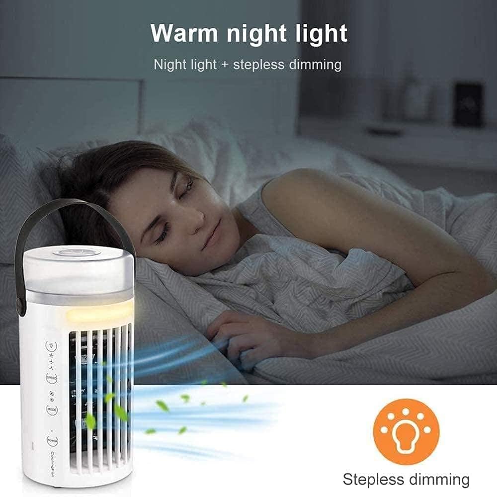 GENERIC Refroidisseur D'air Par évaporation Portable, Mini Climatiseur Personnel, Humidificateur Avec USB, Ventilateur De Refroidissement De Bureau à 3 Vitesses Pour La Maison Et Le Bureau