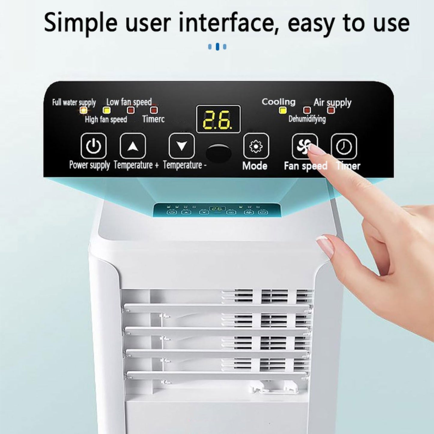  Climatiseur Portable Avec Ventilateur Et Déshumidificateur, Fonctionnement Silencieux Pour Les Chambres Jusqu'à 450 Pieds Carrés, Kit D'installation De Fenêtre Complet Pour Le Refroidissement à Domici
