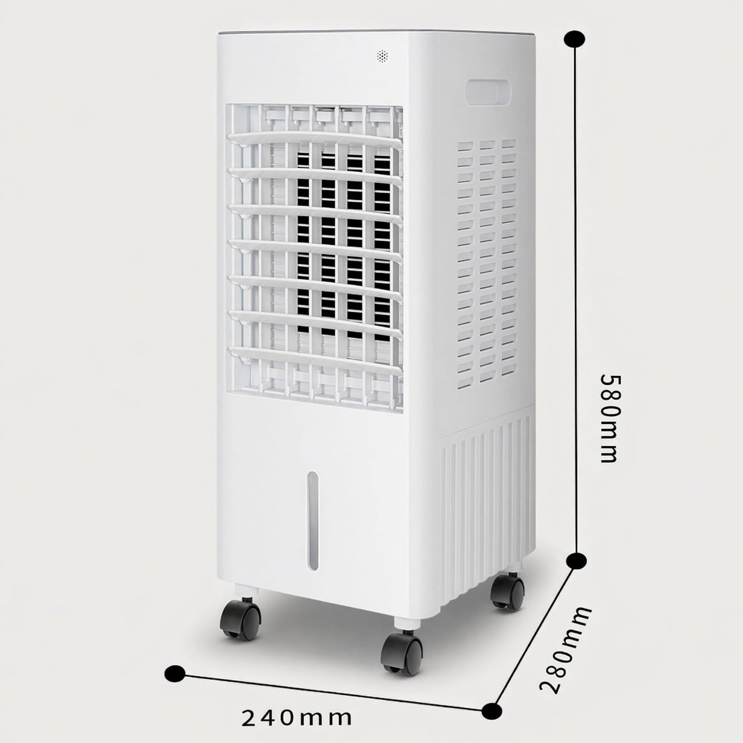  Climatiseur Évaporatif 4 En 1 Avec Réservoir 12L Et Télécommande，3 Vitesses, Oscillation 90°-120°, Minuterie 7,5 H, 4 Blocs De Glace Inclus, Roulettes Mobiles (White 12L)