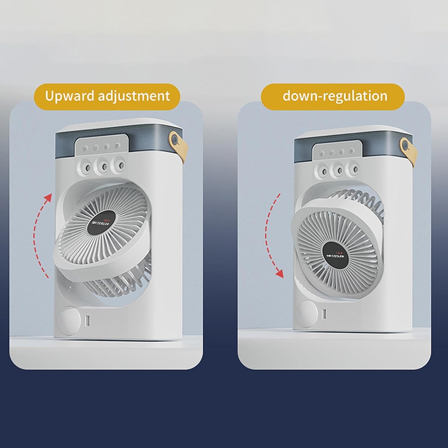  Climatiseur Personnel - Noir ABS 600ml, Rafraîchisseur Air Silencieux Trois Buses, Brumisation Rapide Trois Vitesses, Veilleuse 7 Couleurs Réglables | Ventilateur Puissant Pour Chambre