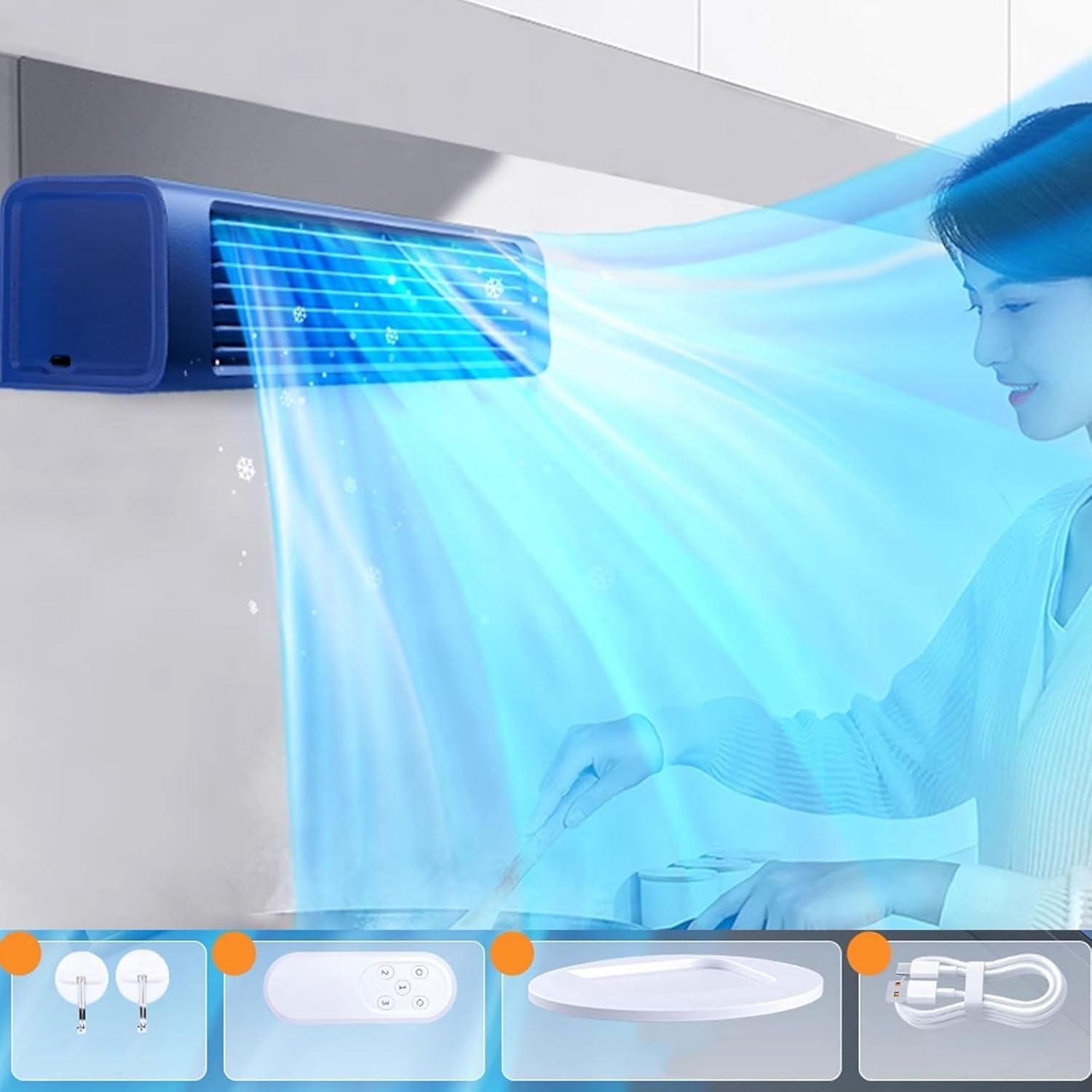 GENERIC Refroidisseur D'air Portable Avec Une Télécommande Et Des Réglages à Trois Vitesses; Adapté Aux Chambres Et Aux Bureaux, Avec Un Fonctionnement Silencieux.