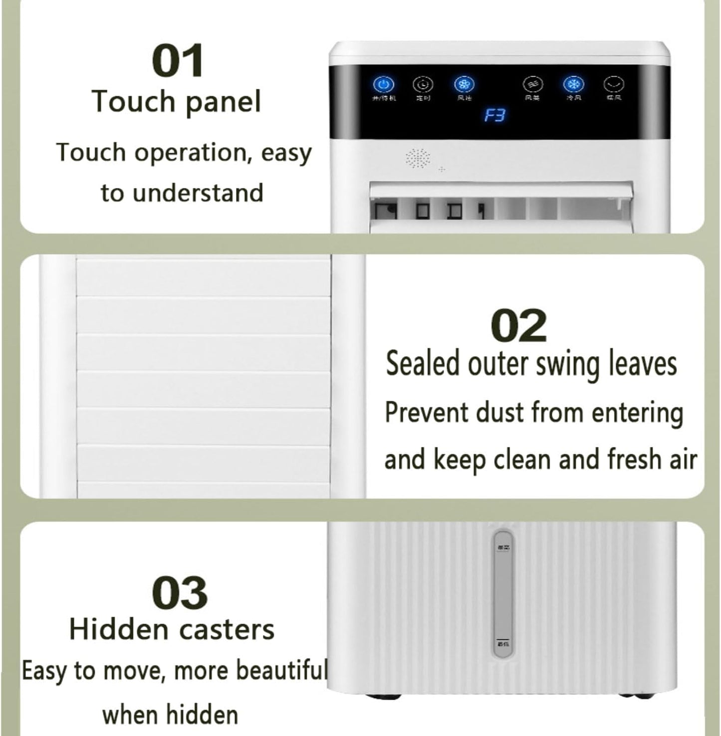 GENERIC Réservoir De Refroidissement à évaporation Portable 5L, Télécommande Et Minuterie, Pivotant à 120°, Calme Pour Le Bureau De La Chambre, Refroidissement Efficace En été
