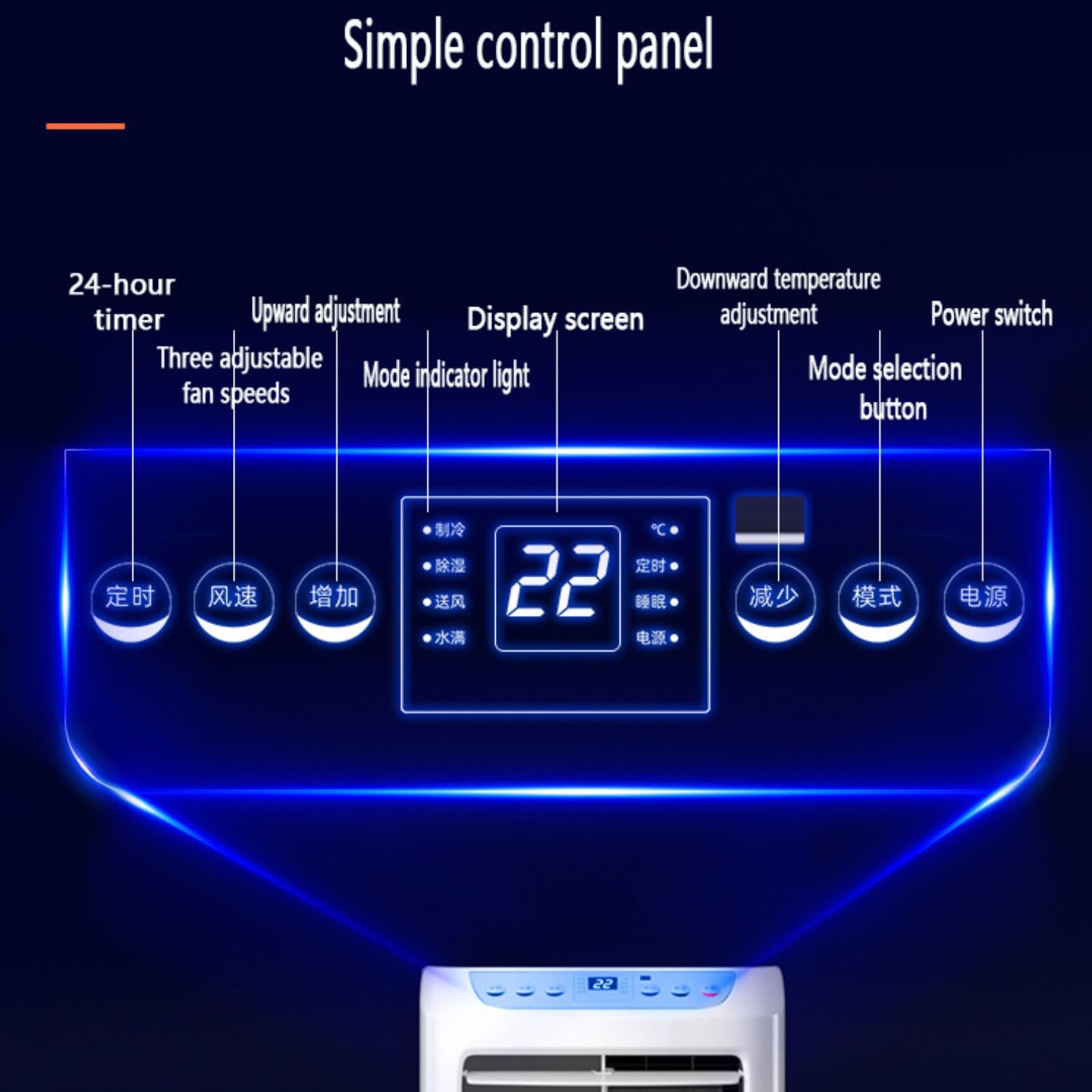 GENERIC Refroidisseur Par évaporation Portable Avec Télécommande, Réservoir De 1 L, Minuterie 24h, Ventilateur De Refroidissement Sans Fenêtre Pour La Maison, La Chambre, Le Garage