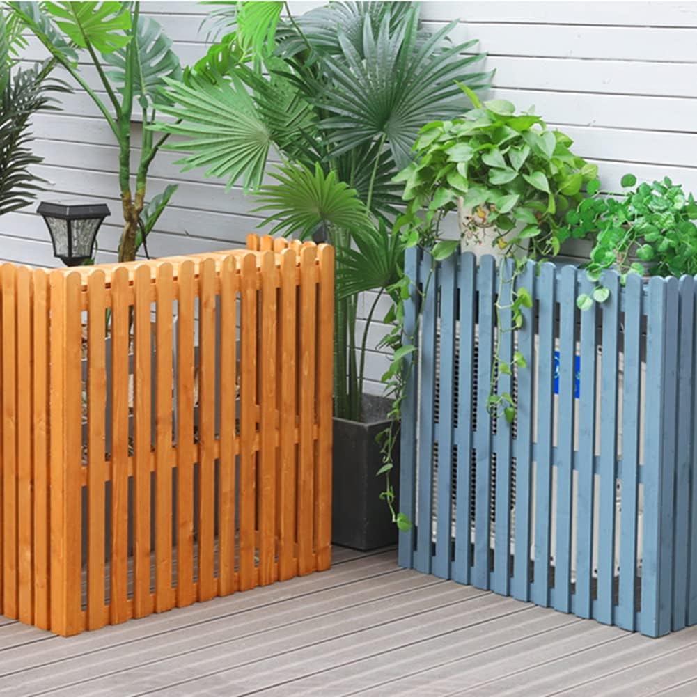 GENERIC Housse En Bois Pour Climatiseurs Extérieurs – Clôture AC Divisée Bleue 85 X 35 X 84 Cm – Parfaite Pour Dissimuler Et Protéger Les Unités De Climatisation.