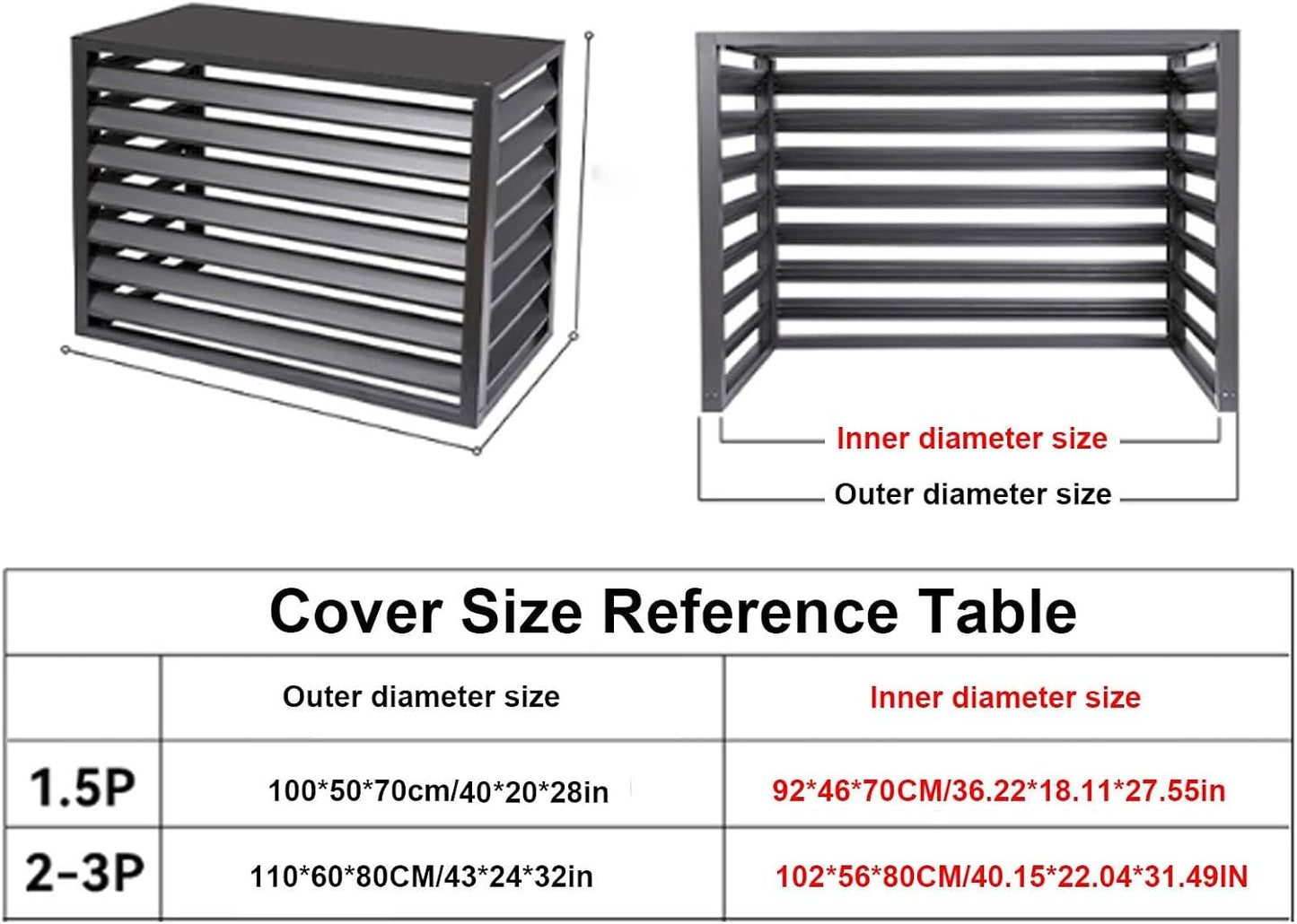 GENERIC MiniSplit Housse En Aluminium Pour Climatiseur Durable Protection Hivernale Pour Unités Extérieures Protection Contre Les Intempéries Utilisation Intérieure Et Extérieure Solution Complète