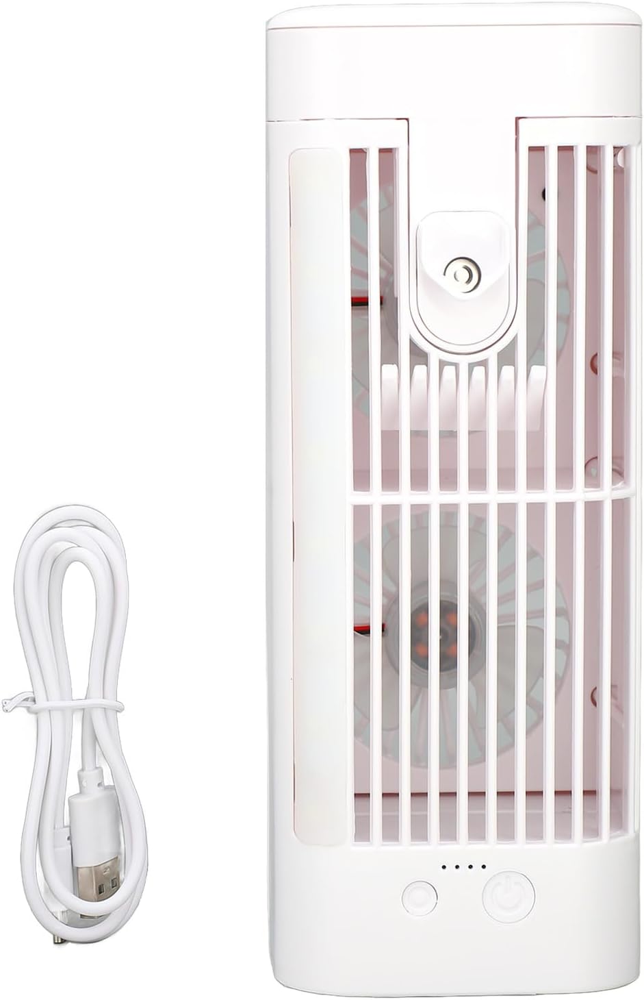  Annadue Ventilateur De Refroidissement D'air Par évaporation Personnel USB, Petit Climatiseur Portable Avec Veilleuse à 3 Vitesses, Réservoir D'eau De 120 Ml, Batterie De 3 600 MAh, Refroidisseur