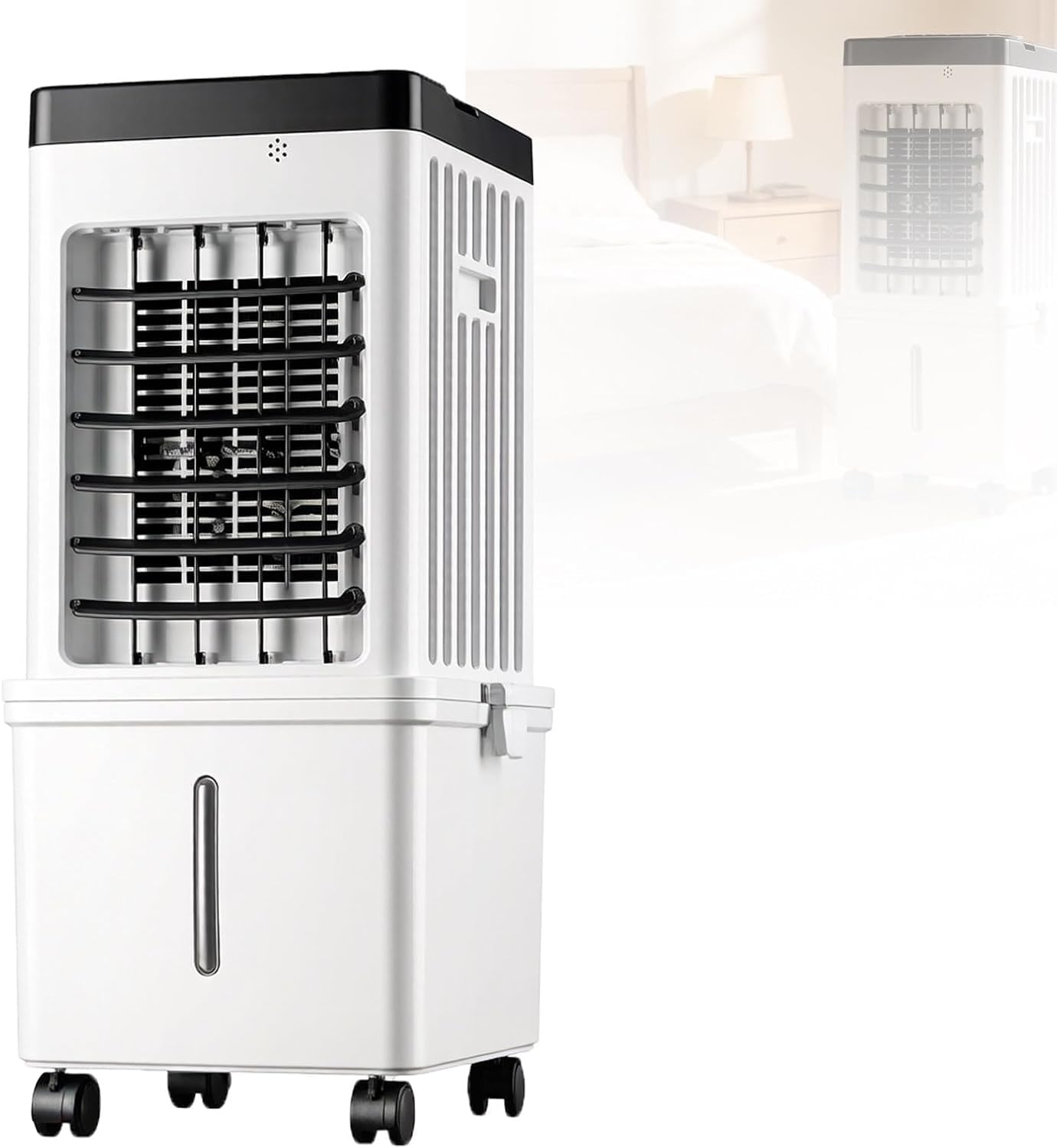 GENERIC Ventilateur De Climatiseur Portable 10L, Ventilateur De Refroidisseur D'air évaporatif Avec 3 Vitesses, Ventilateur à Faible énergie D'économie D'espace Avec Roues Pour Le Bureau à Domicile Et La Cham