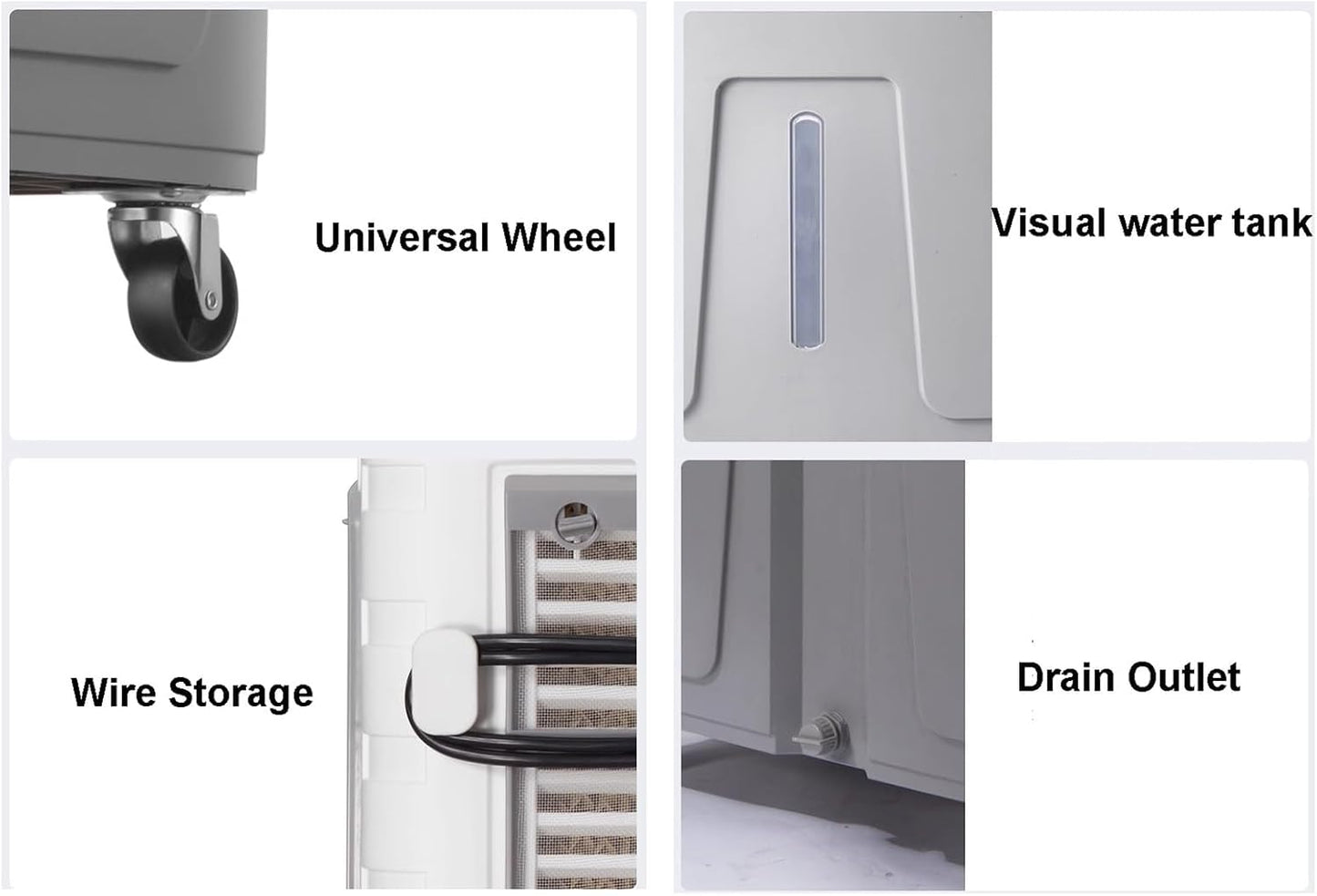 GENERIC Ventilateur De Refroidisseur D'air évaporatif Commercial - 50 Litres De Large Avec Humidificateur, Télécommande, Oscillant, Réglages à 3 Vitesses, Flux D'air Puissant Pour Les Pièces Jusqu'à 60m2-18