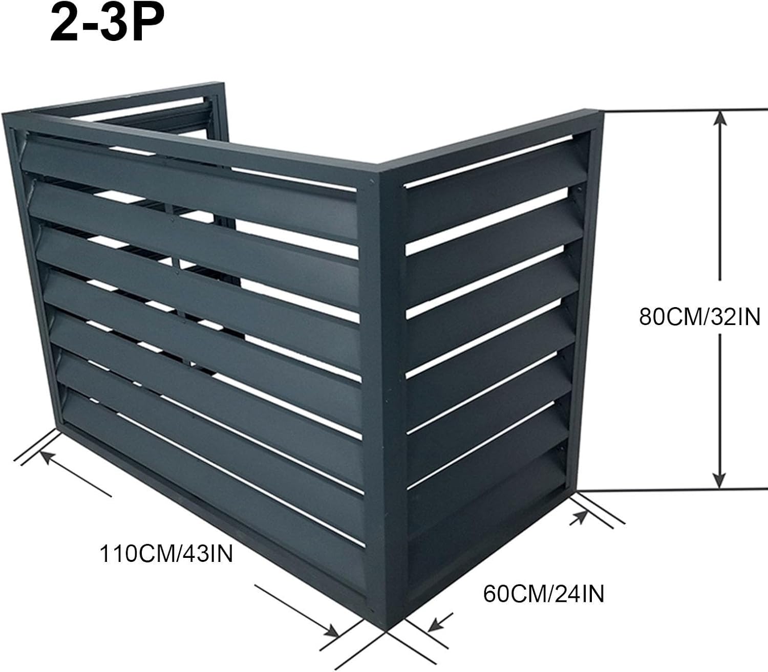 GENERIC Housse De Climatiseur D'extérieur - Protection De Pompe à Chaleur En Aluminium - Réduction Du Bruit - Design Gris élégant - Support Polyvalent Pour Plantes - Résistant Aux Intempéries - Compatible