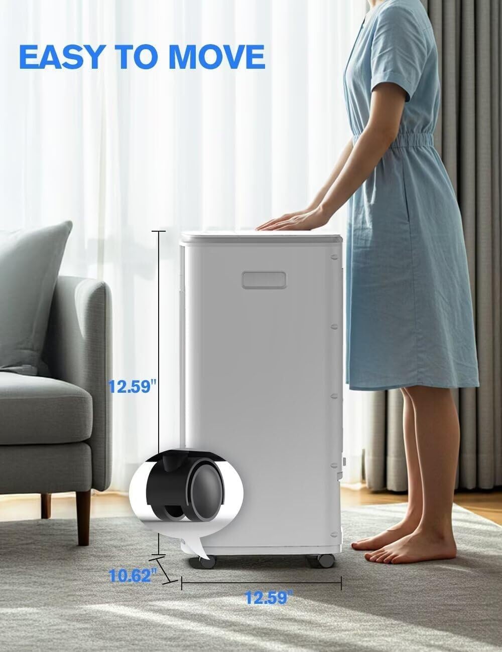  Refroidisseur D'air évaporateur Mobile 3 En 1 Avec 4 Blocs Réfrigérants Et Réservoir D'eau De 3 L, 3 Niveaux De Ventilateur Et Minuterie (7 Heures), Refroidissement Silencieux Pour Chambre à Coucher