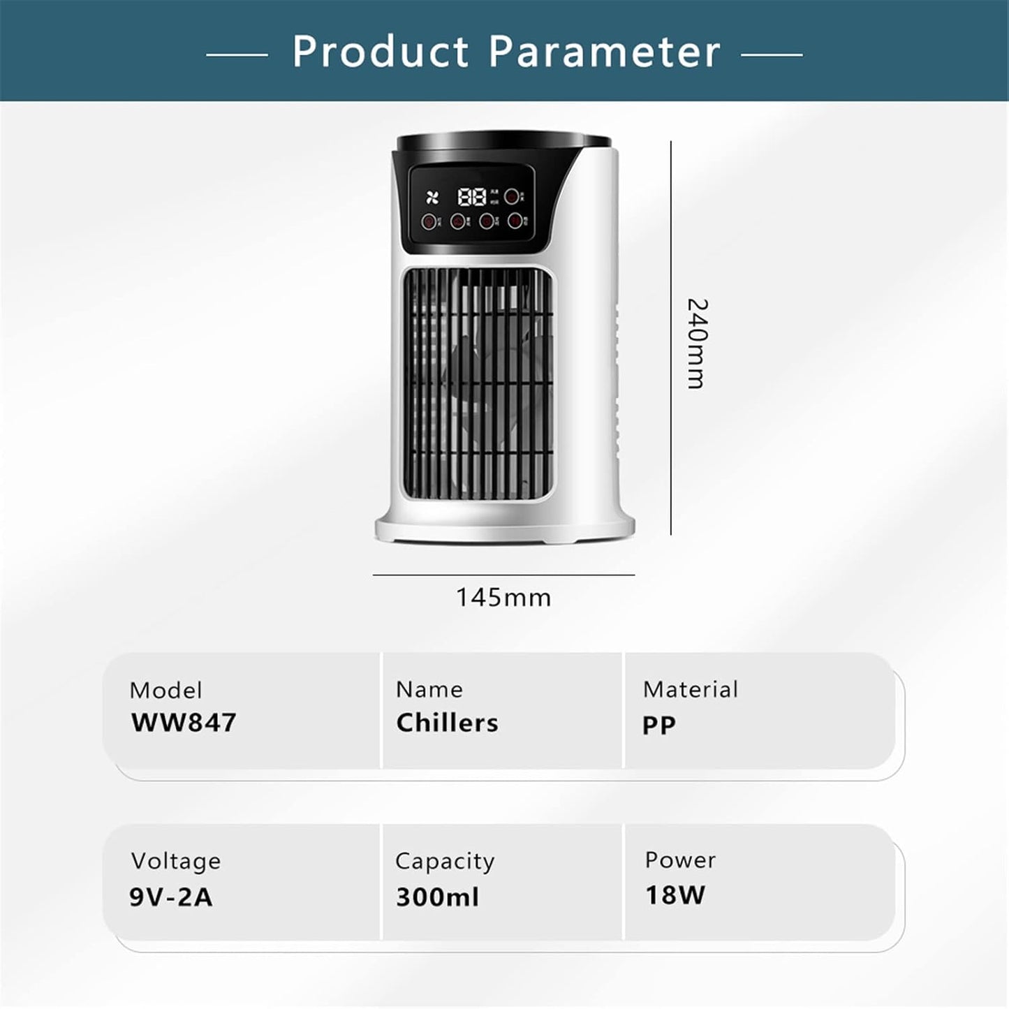 GENERIC Ventilateur De Refroidissement Portable Par évaporation, Ventilateur De Bureau USB Avec Vitesses Réglables Et Fonction Brume D'eau, Refroidisseur Personnel Sans Pales Pour Bureau, Chambre, Salle De