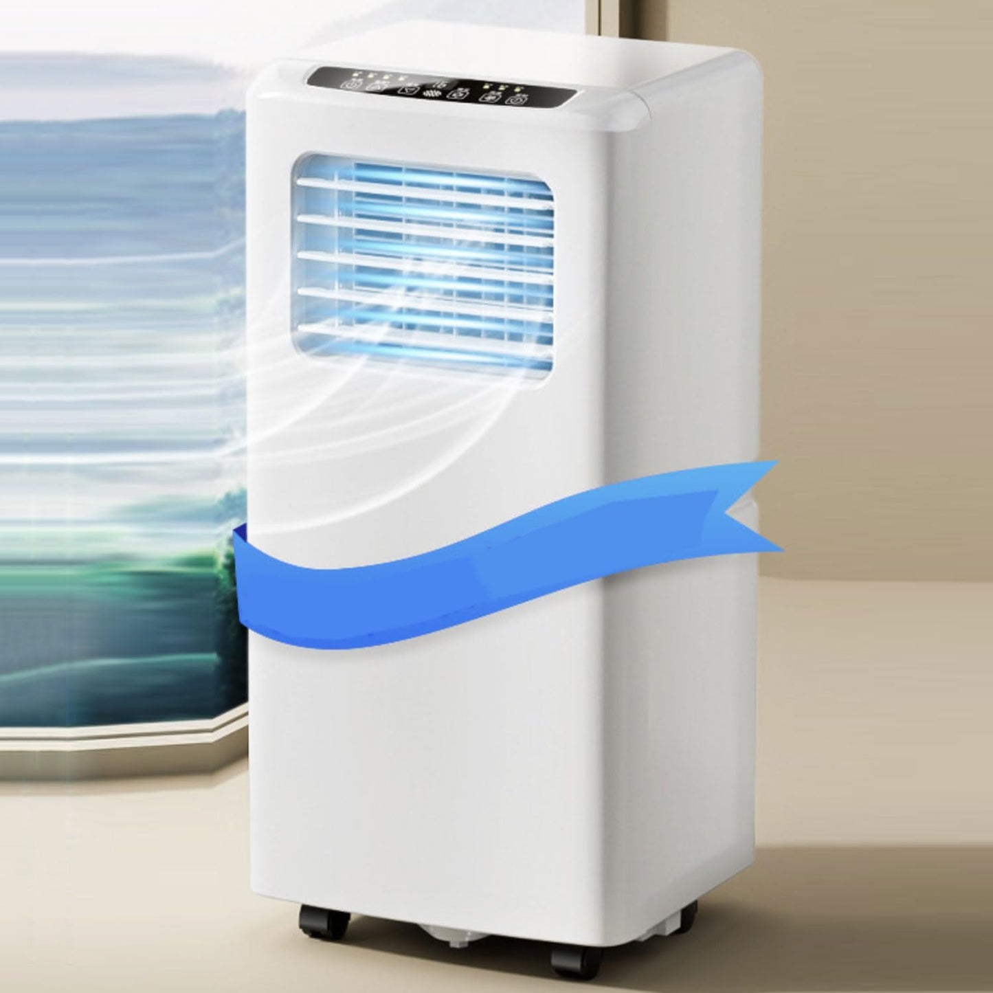  Climatiseur Portable, Unité De Climatisation Intelligente Avec Télécommande Et Minuterie, Oscillation De 120 °, Kit De Fenêtre, Pas De Mur Requis, Pour L'utilisation Du Bureau De La Chambre