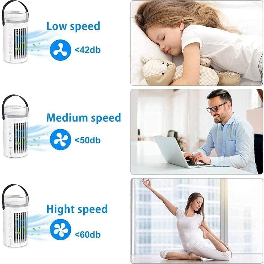 GENERIC Refroidisseur D'air Par évaporation Portable, Mini Climatiseur Personnel, Humidificateur Avec USB, Ventilateur De Refroidissement De Bureau à 3 Vitesses Pour La Maison Et Le Bureau