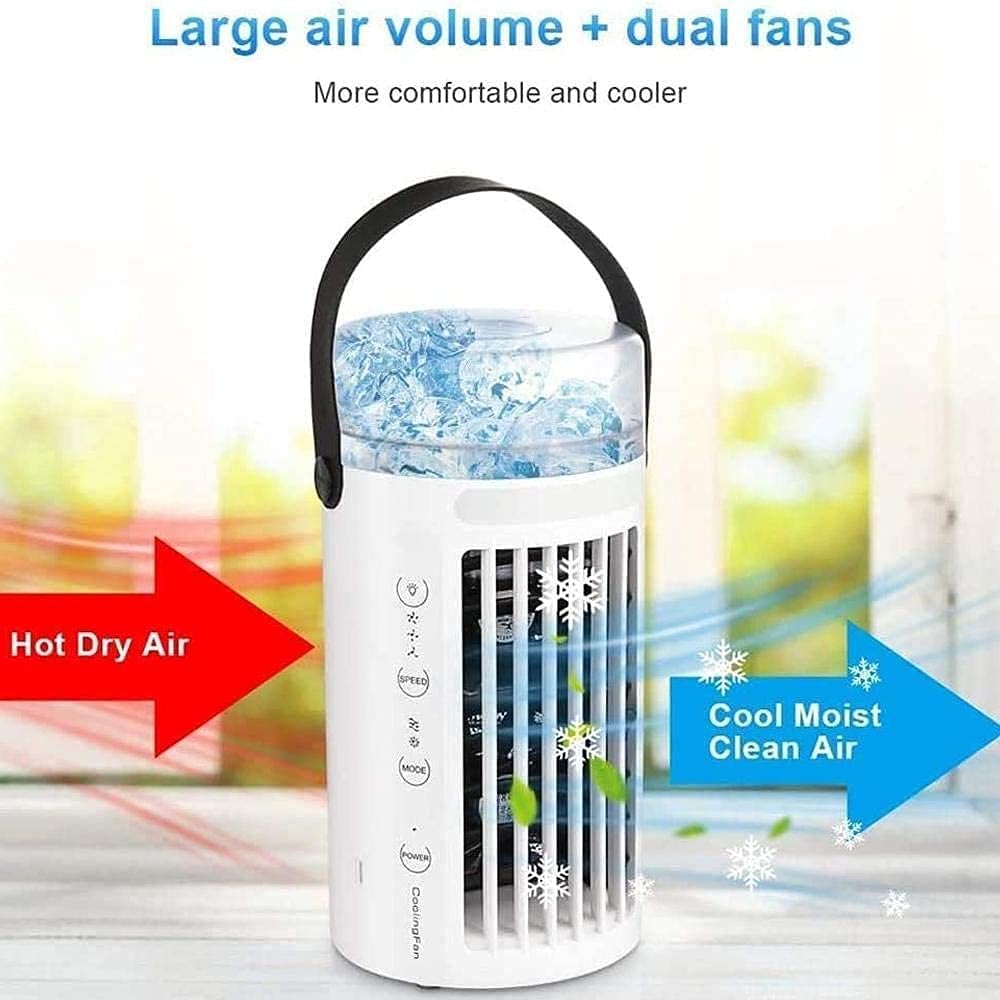 GENERIC Refroidisseur D'air Par évaporation Portable, Mini Climatiseur Personnel, Humidificateur Avec USB, Ventilateur De Refroidissement De Bureau à 3 Vitesses Pour La Maison Et Le Bureau