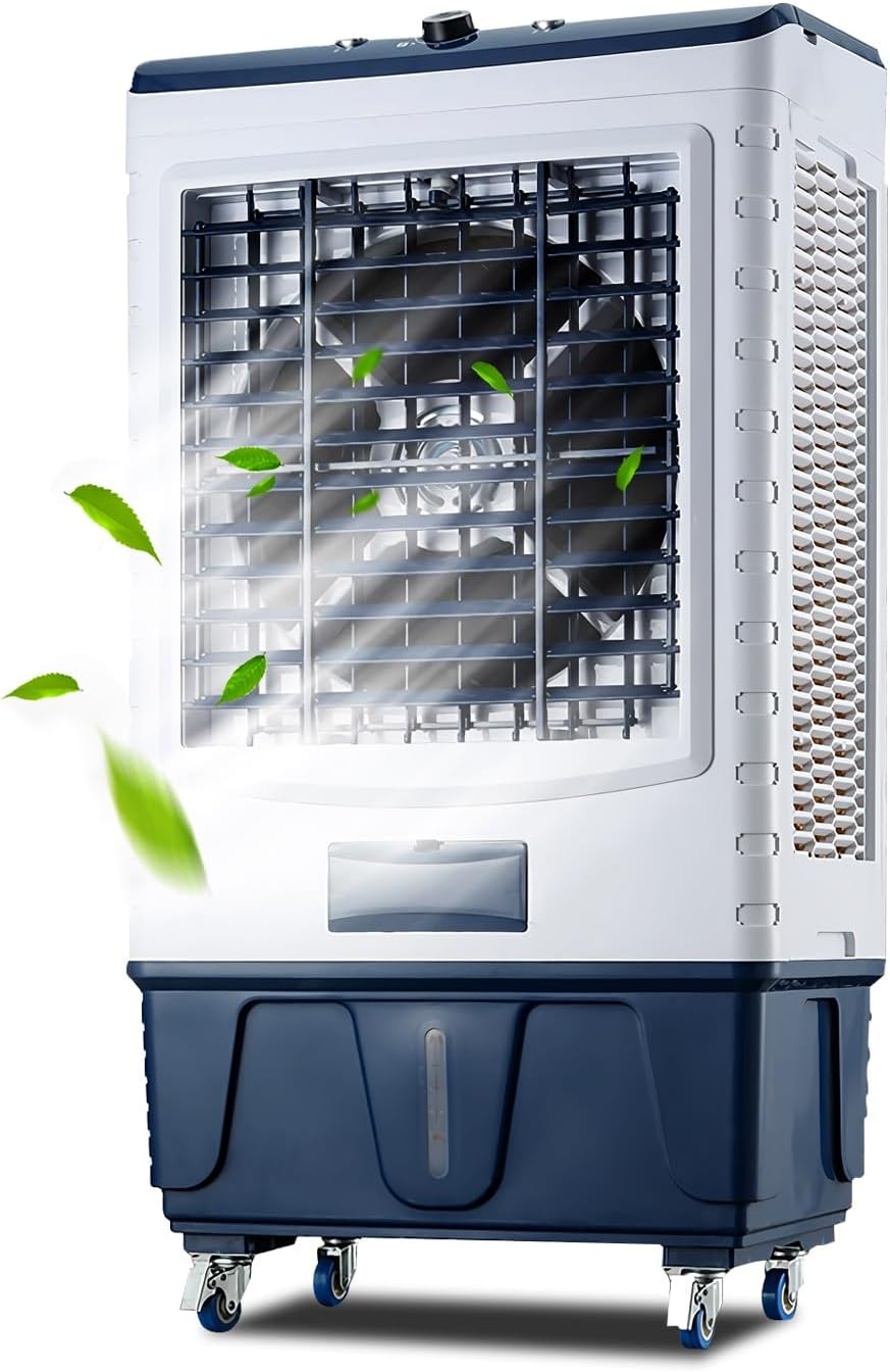 GENERIC Refroidisseur D'air Par évaporation Avec Remplissage Automatique Continu, Roulettes à Volute, Refroidisseur De Marais Pour Usage Commercial, Industriel, Garage, Terrasse, Extérieur