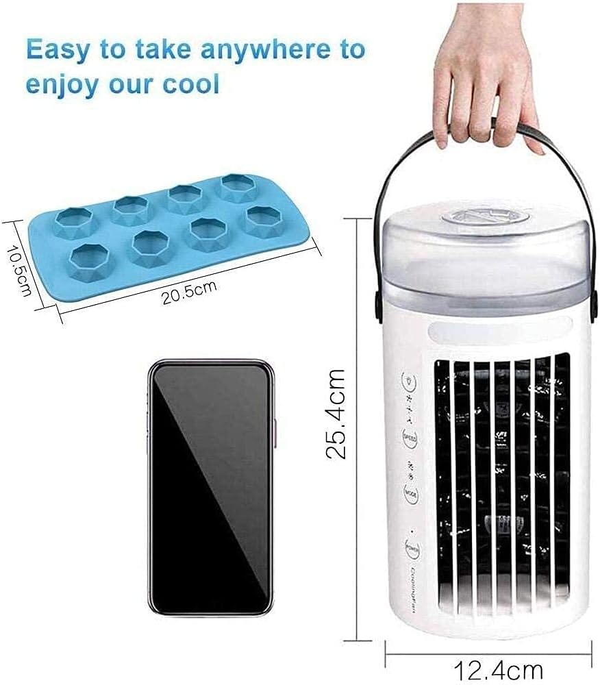 GENERIC Refroidisseur D'air Par évaporation Portable, Mini Climatiseur Personnel, Humidificateur Avec USB, Ventilateur De Refroidissement De Bureau à 3 Vitesses Pour La Maison Et Le Bureau