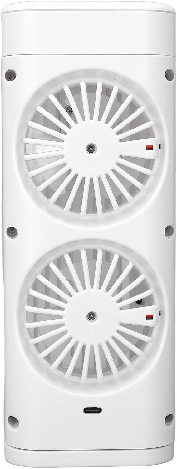  Annadue Ventilateur De Refroidissement D'air Par évaporation Personnel USB, Petit Climatiseur Portable Avec Veilleuse à 3 Vitesses, Réservoir D'eau De 120 Ml, Batterie De 3 600 MAh, Refroidisseur
