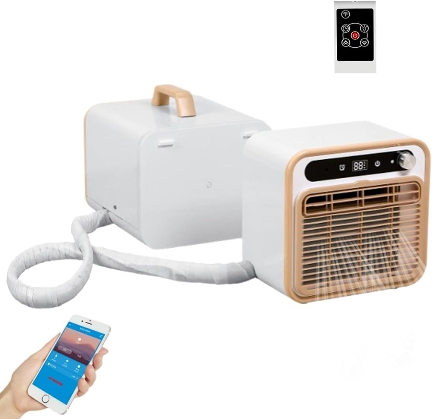  Split Portable AC 5000 BTU, 130m3/h Airflow, Télécommande WiFi, Fonctionnement Calme, Idéal Pour La Chambre De Camping RV, Configuration Facile Sans Kit De Fenêtre Nécessaire