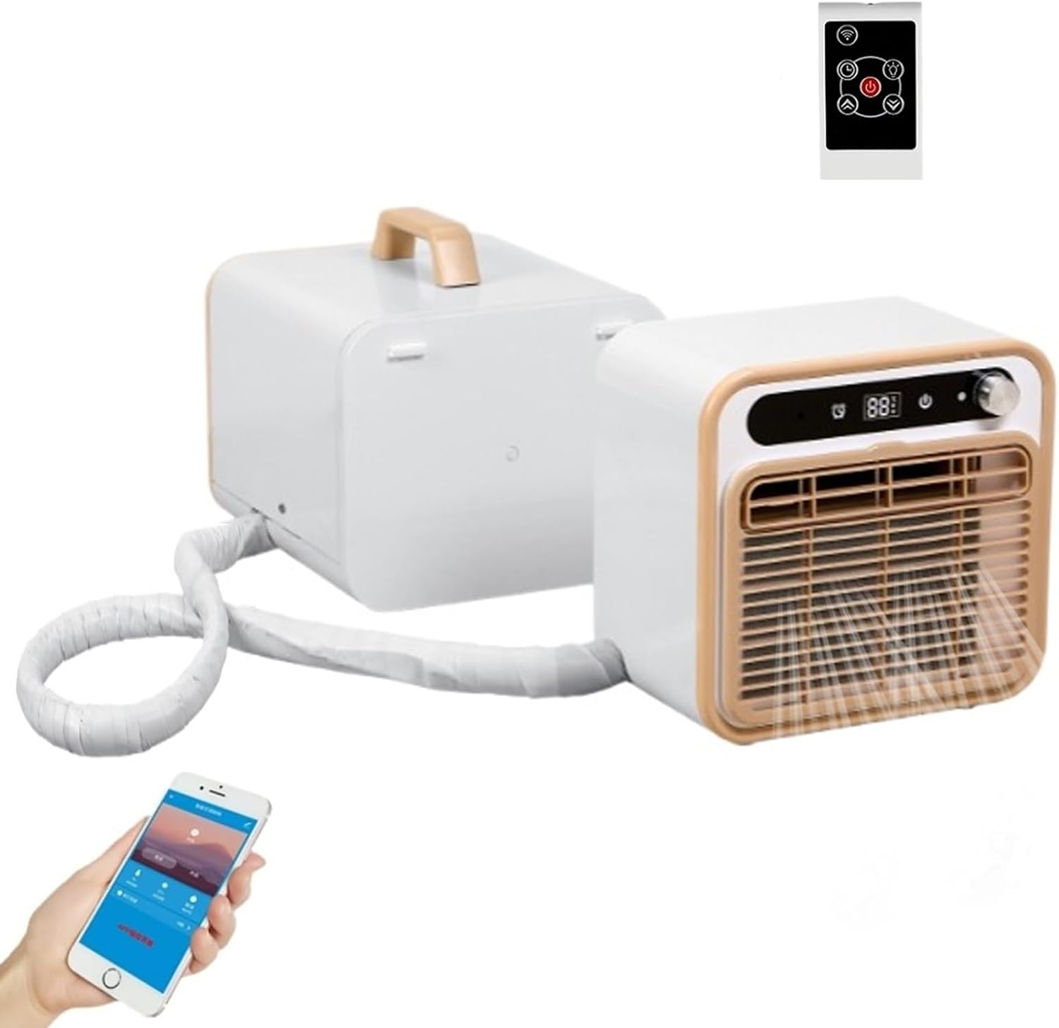  Split Portable AC 5000 BTU, 130m3/h Airflow, Télécommande WiFi, Fonctionnement Calme, Idéal Pour La Chambre De Camping RV, Configuration Facile Sans Kit De Fenêtre Nécessaire