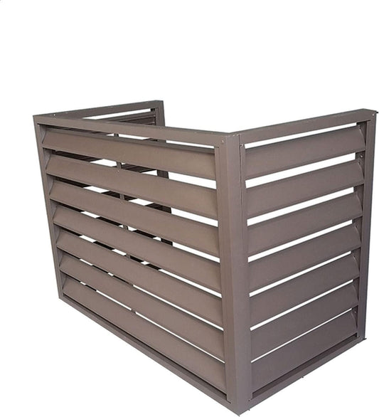 GENERIC Housse D'extérieur En Aluminium Pour Climatiseur – Réduction Du Bruit Et Protection Contre Les Intempéries – Étagère Polyvalente Marron Pour Unités AC Dimensions : 110 X 60 X 80 Cm