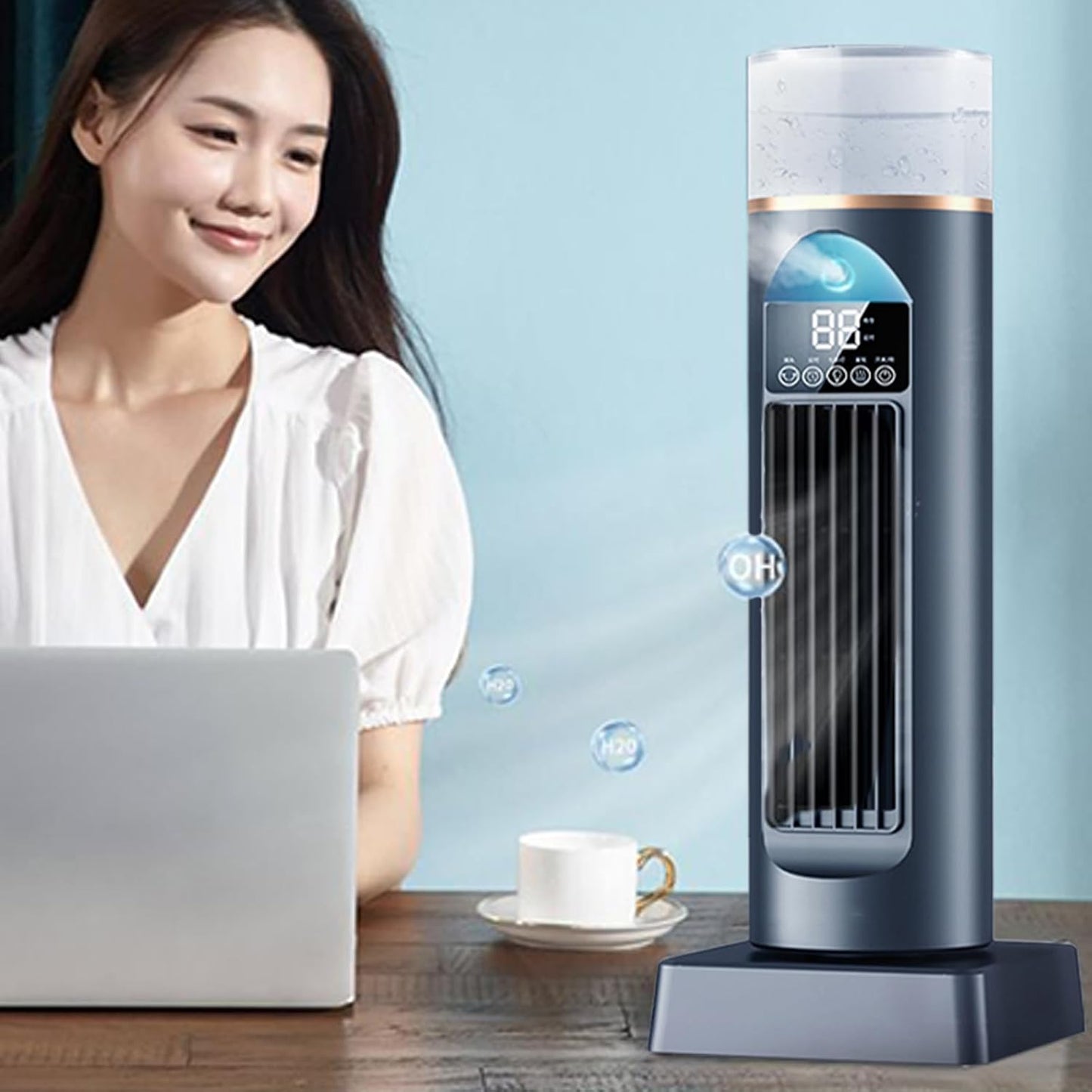  Ventilateur De Climatiseur, Refroidisseur De Pièce Portable, Humidificateur Sans Lame Avec Fonctionnement Silencieux, Ventilateur Minuterie Avec Télécommande, Dispositif De Refroidissement Intérieur,