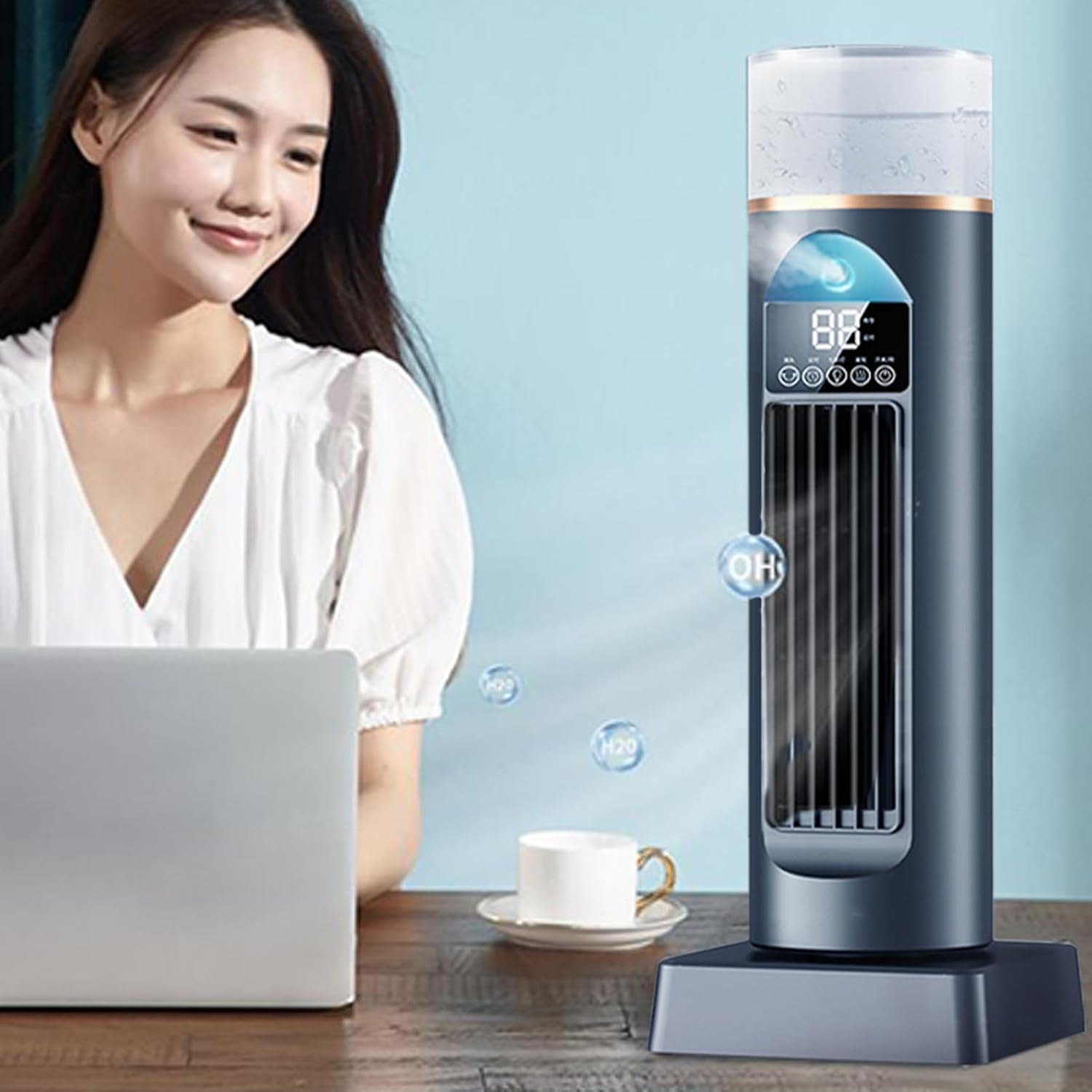  Ventilateur De Climatiseur, Refroidisseur De Pièce Portable, Humidificateur Sans Lame Avec Fonctionnement Silencieux, Ventilateur Minuterie Avec Télécommande, Dispositif De Refroidissement Intérieur,
