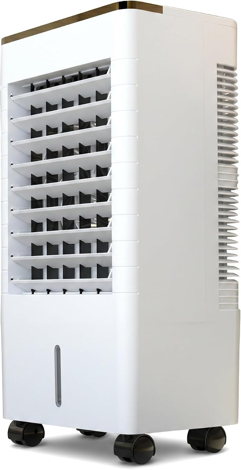  Refroidisseur Dair Par Évaporation, Ventilateur Portable Sans Fenêtre, 3 Vitesses De Ventilation Avec Télécommande, Diffusion Dair Grand Angle À 90°, Minuterie 12 H, Ventilateur Rafraîchissant