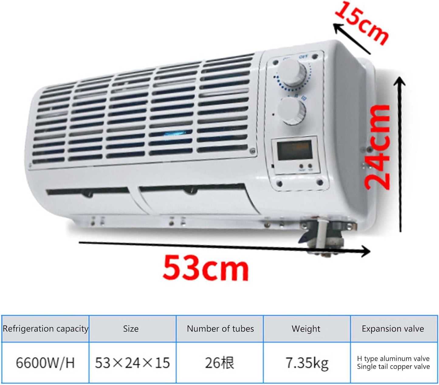 GENERIC Ventilateur Compact D'évaporateur De Voiture 12V Avec écran LCD, Refroidisseur Automatique Portable Pour Camions Vans Buses, Accessoire Efficace Du Système De Refroidissement