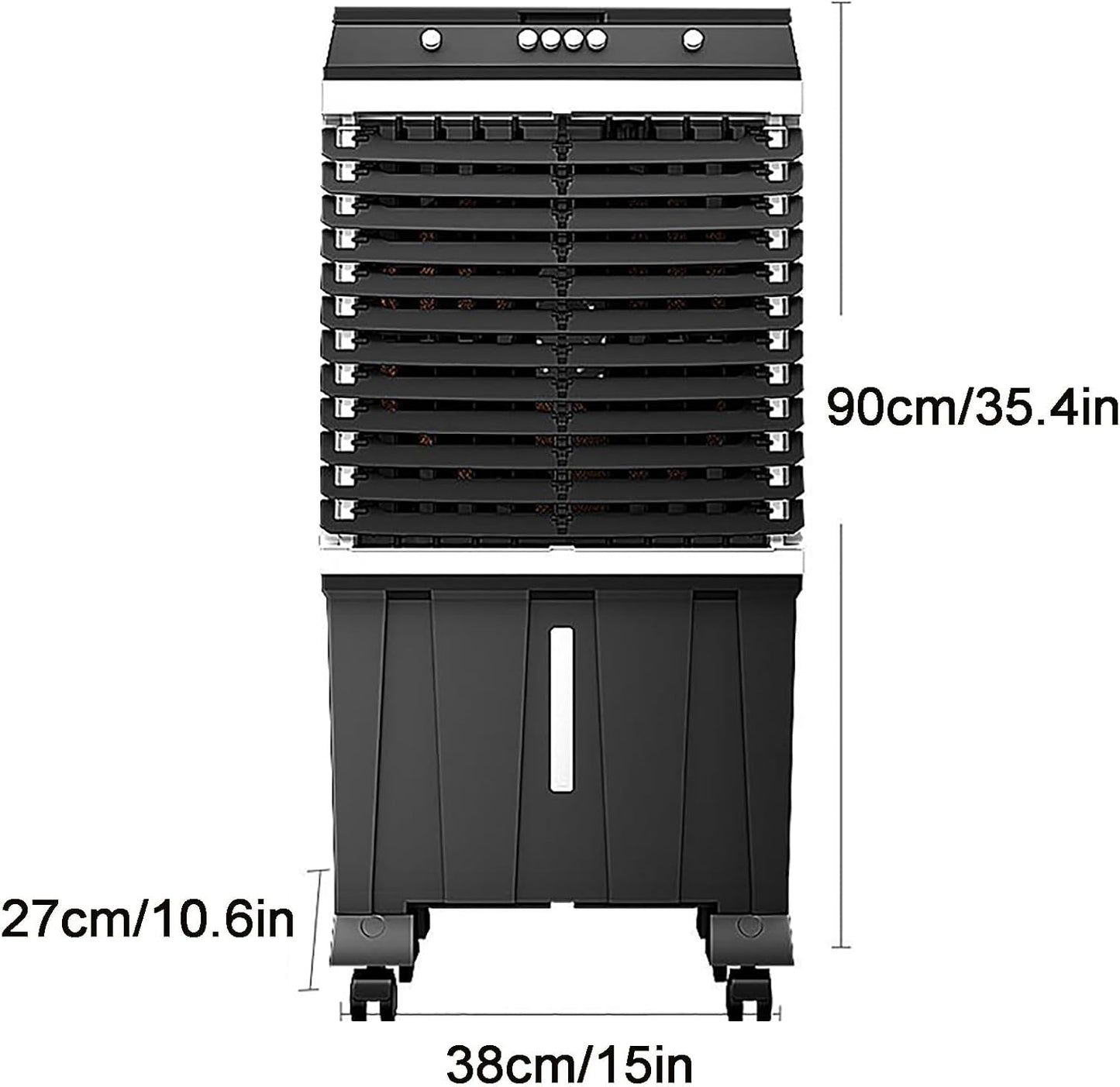  Refroidisseur D'air évaporatif Portable, Refroidisseur Oscillant à 120° Avec 4 Roues Universelles, 3 Vitesses Pour Une Utilisation Extérieure Et Intérieure