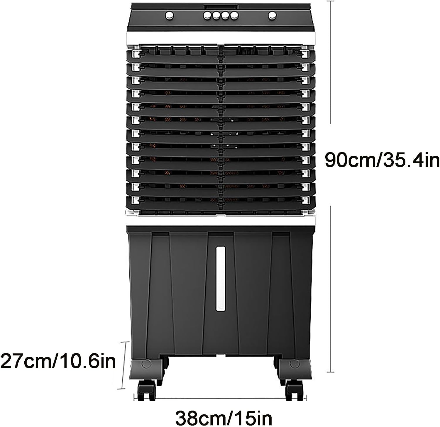  Refroidisseur D'air évaporatif Portable, Refroidisseur Oscillant à 120° Avec 4 Roues Universelles, 3 Vitesses Pour Une Utilisation Extérieure Et Intérieure