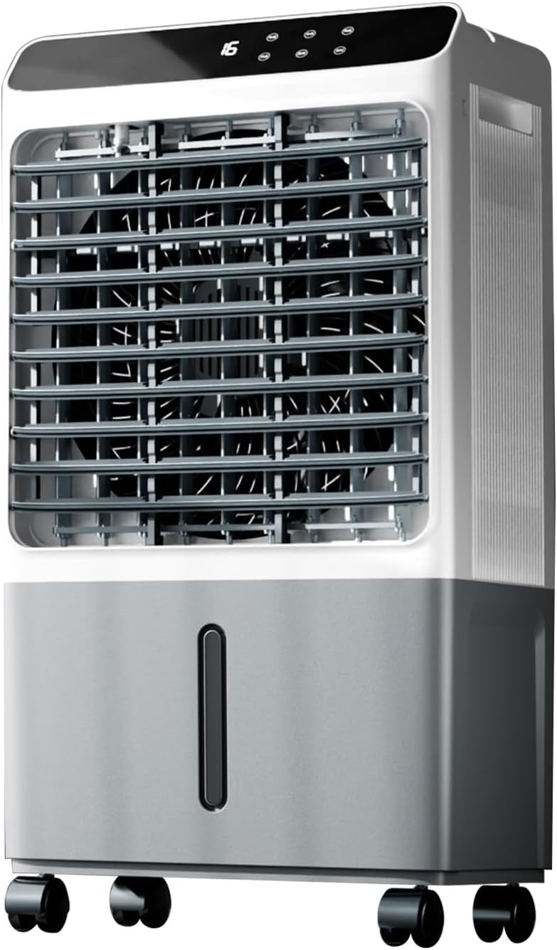 Refroidisseur D'air Par évaporation Portable Avec Réservoir D'eau De 40 L Et Humidificateur Oscillant Pour Chambres, Maison Et Bureau