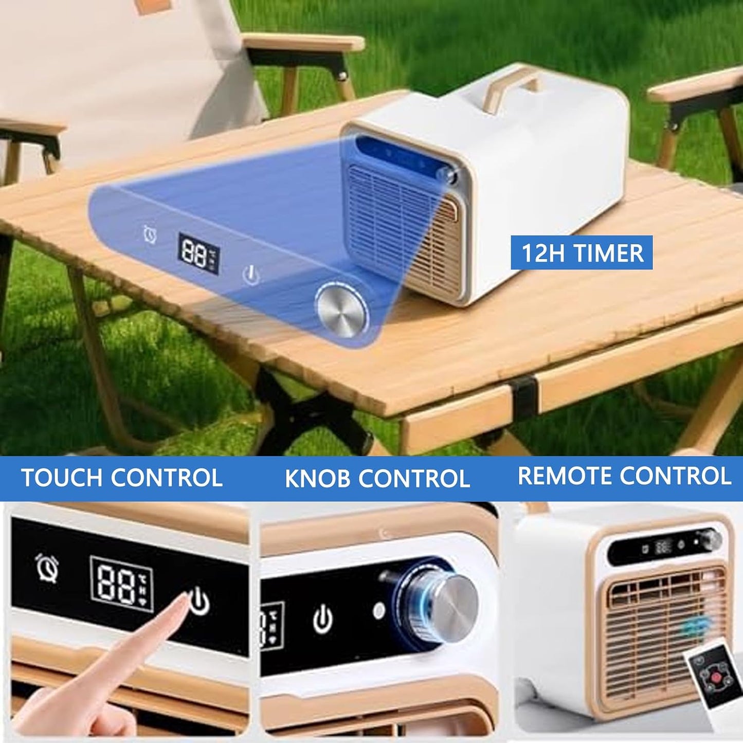  Split Portable AC 5000 BTU, 130m3/h Airflow, Télécommande WiFi, Fonctionnement Calme, Idéal Pour La Chambre De Camping RV, Configuration Facile Sans Kit De Fenêtre Nécessaire