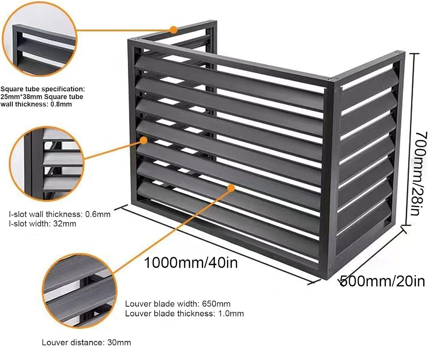  Support De Protection Pour Climatiseur, Housse De Protection Contre La Pluie Pour Climatiseur, Housse De Protection Pour Mini Climatiseur Split Pour Unité Extérieure, Clôture Pour Cacher Le