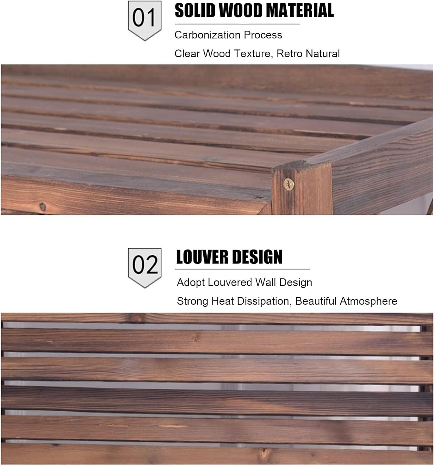  Housse De Climatiseur De Qualité Supérieure Et Pompe à Chaleur Ou Volet En Bois Massif, écran De Garde-corps Multi-usage, Poubelle élégante Et Support De Fleurs, Grille Pour Une Utilisation En