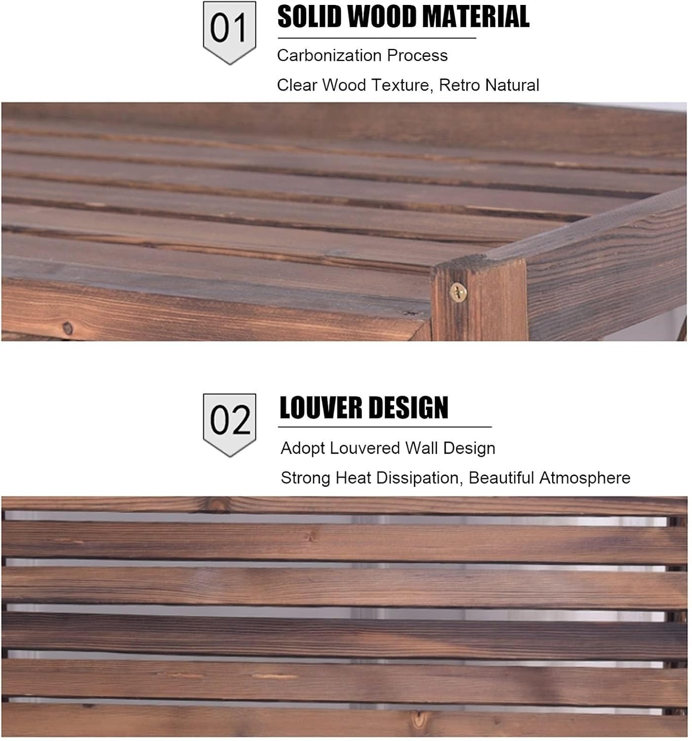 GENERIC Housse En Bois Pour Climatiseur Et Pompe à Chaleur – Grille En Bois Massif Pour Unités AC, Améliore L'esthétique De La Maison, Résistant Aux Intempéries
