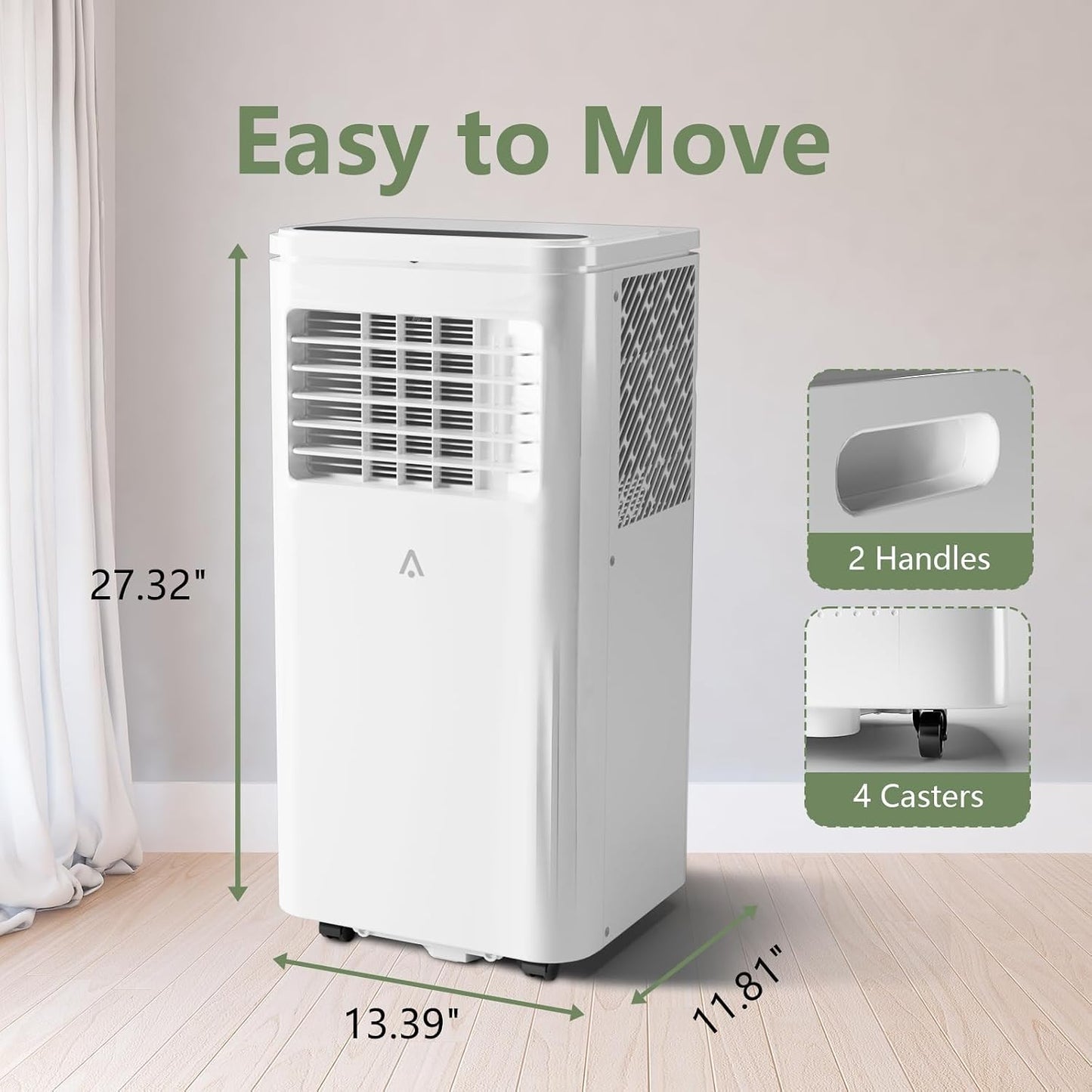  Climatiseurs Portables 10000 BTU - Cools 450 Sq.Ft Rooms, 3 En 1 AC Avec Déshumidificateur, Minuterie Et Télécommande, Comprend Un Kit De Fenêtre