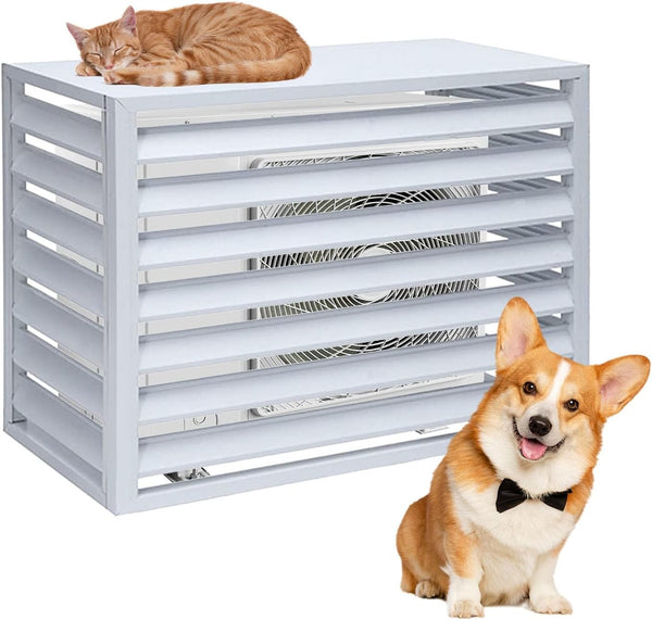  Barrière De Protection Pour Climatiseur, Panneau De Protection En Alliage D'aluminium, Antivol, Réduction Du Bruit, Pour Un Jardin Bien Rangé (Blanc, 100 Cm)