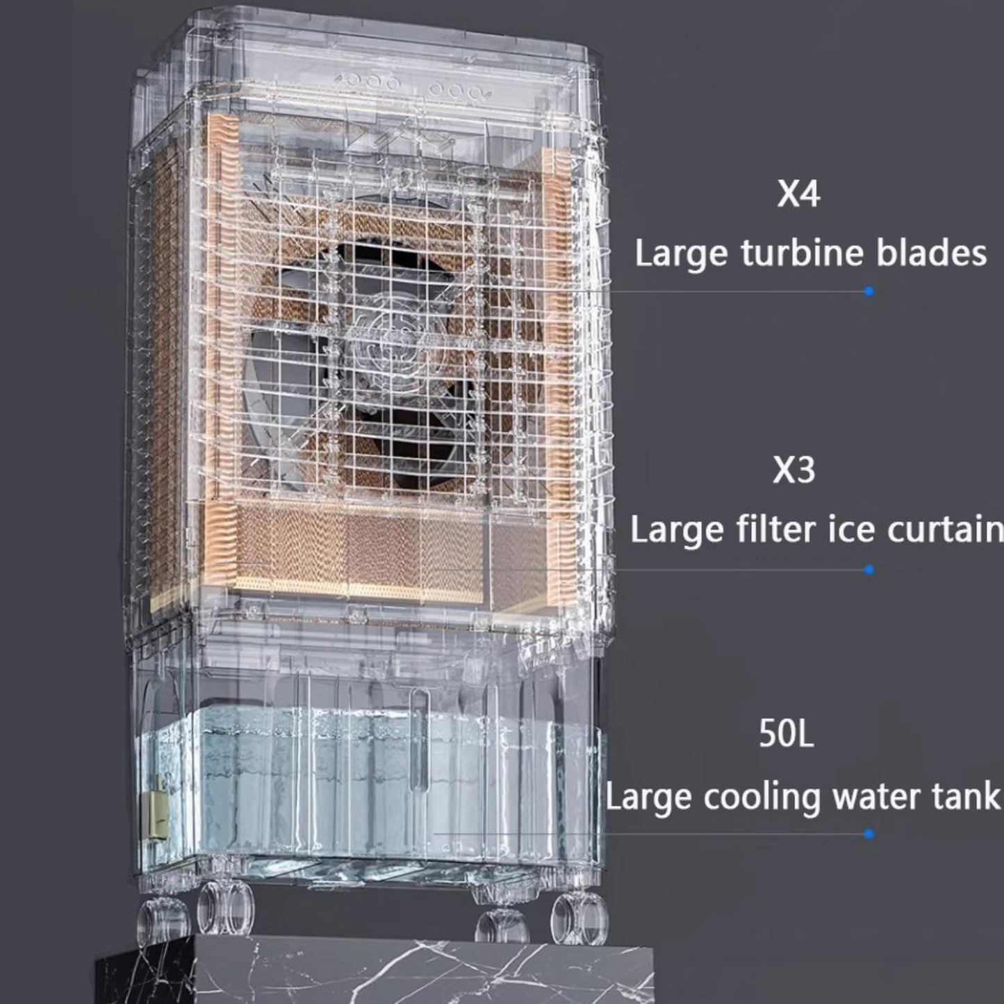 GENERIC Refroidisseur D'air Portable économiseur D'énergie, 3 Vitesses, 12H Minuterie, 120 Oscillation, Refroidisseur à Faible évaporation De Bruit Pour Le Bureau De Chambre Salon Chambre à Domicile Refroidis