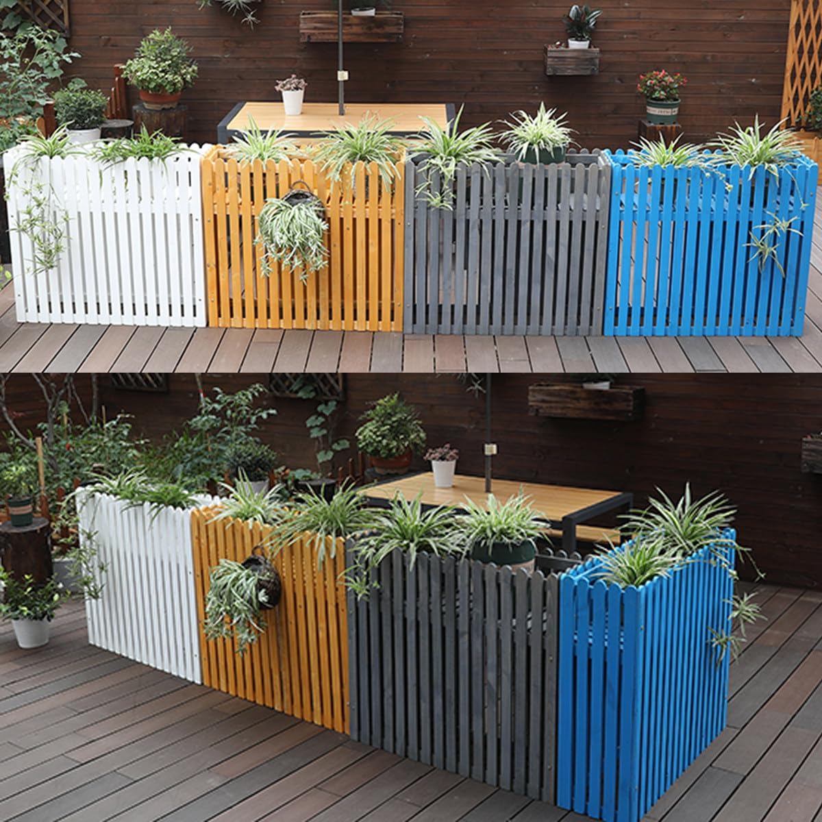 GENERIC Clôture En Bois Massif Pour Climatiseur – Housse Pour Unité Extérieure Et Support De Plantes Anti-corrosion 100 X 30 X 80 Cm Parfait Pour Cacher Les Unités De Climatisation Et Améliorer La Décoration