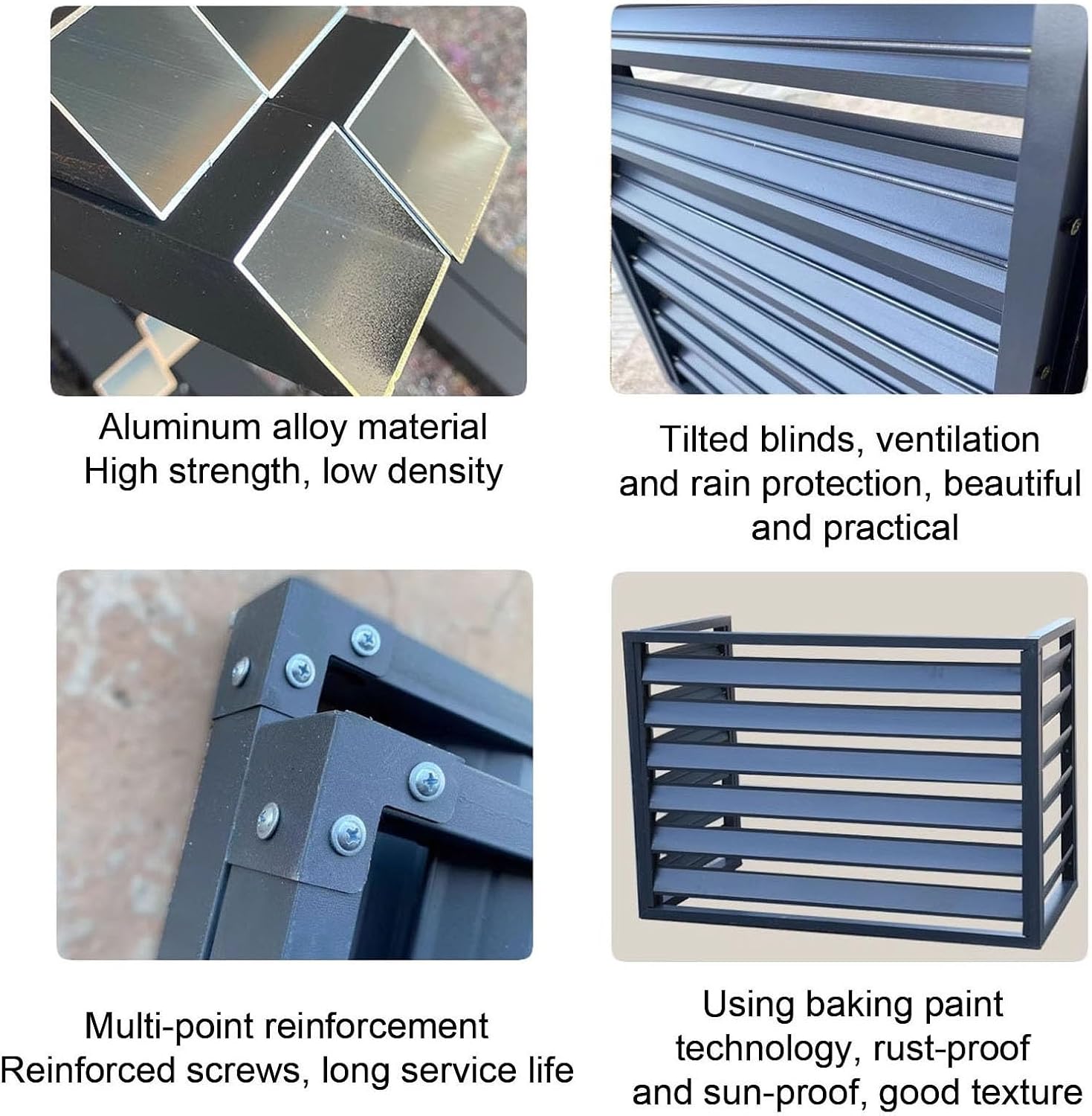  Barrière De Protection Pour Climatiseur, Panneau De Protection En Alliage D'aluminium, Antivol, Réduction Du Bruit, Pour Un Jardin Bien Rangé (Blanc, 100 Cm)