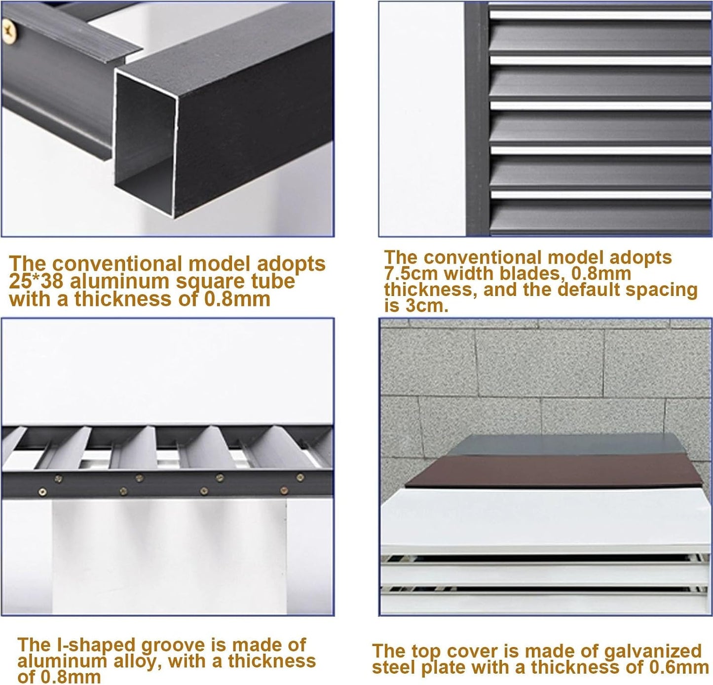 GENERIC Housse De Protection Pour Climatiseur Extérieur - Insonorisation, Résistant Aux Intempéries - Pour Dissimuler La Climatisation - Design Durable Et élégant