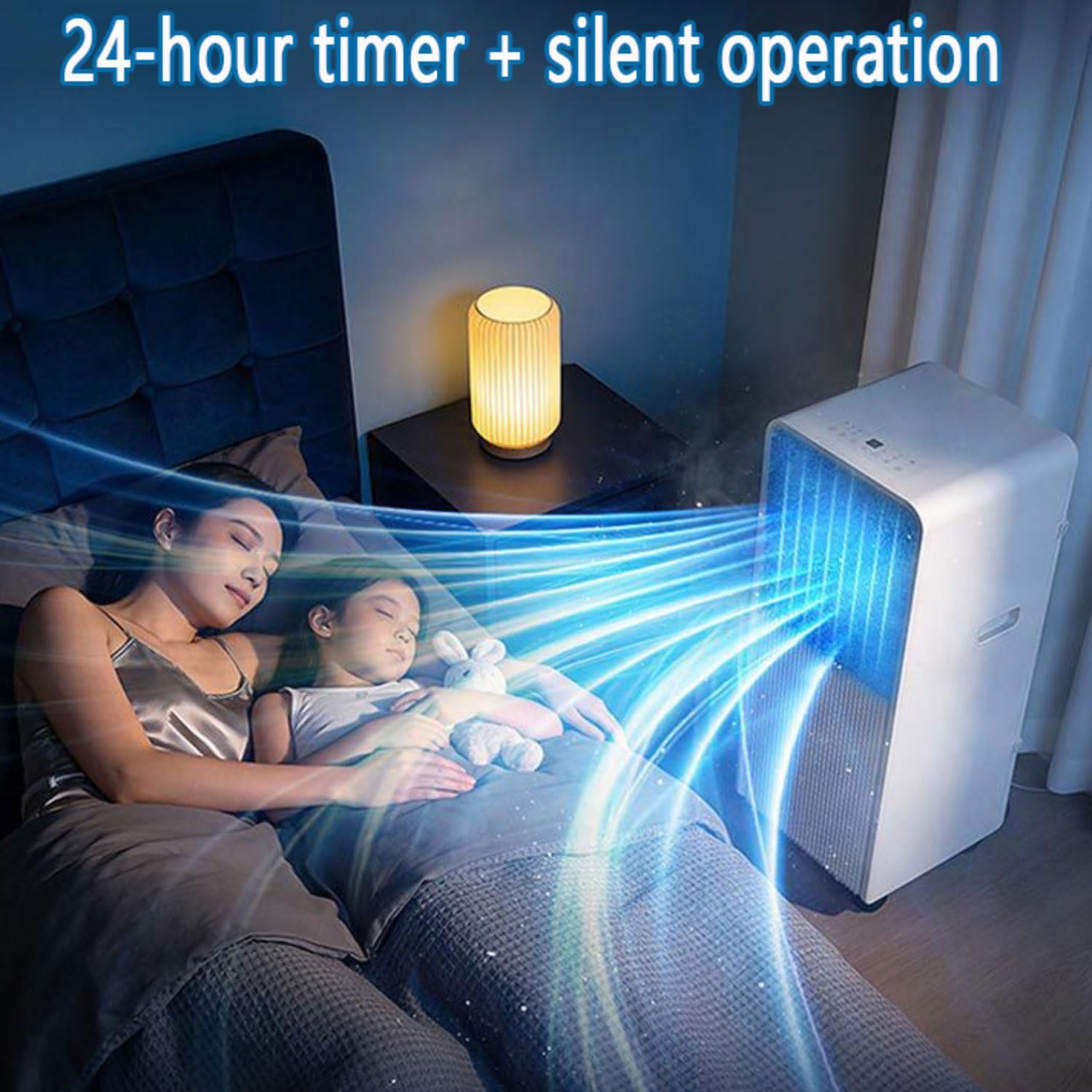  Climatiseur Portable 8000 BTU Unité De Climatisation Silencieuse Avec Refroidissement, Déshumidificateur Et Ventilateur Pour Les Chambres Jusqu'à 300 Pieds Carrés, Télécommande, Minuterie 24h, Kit De