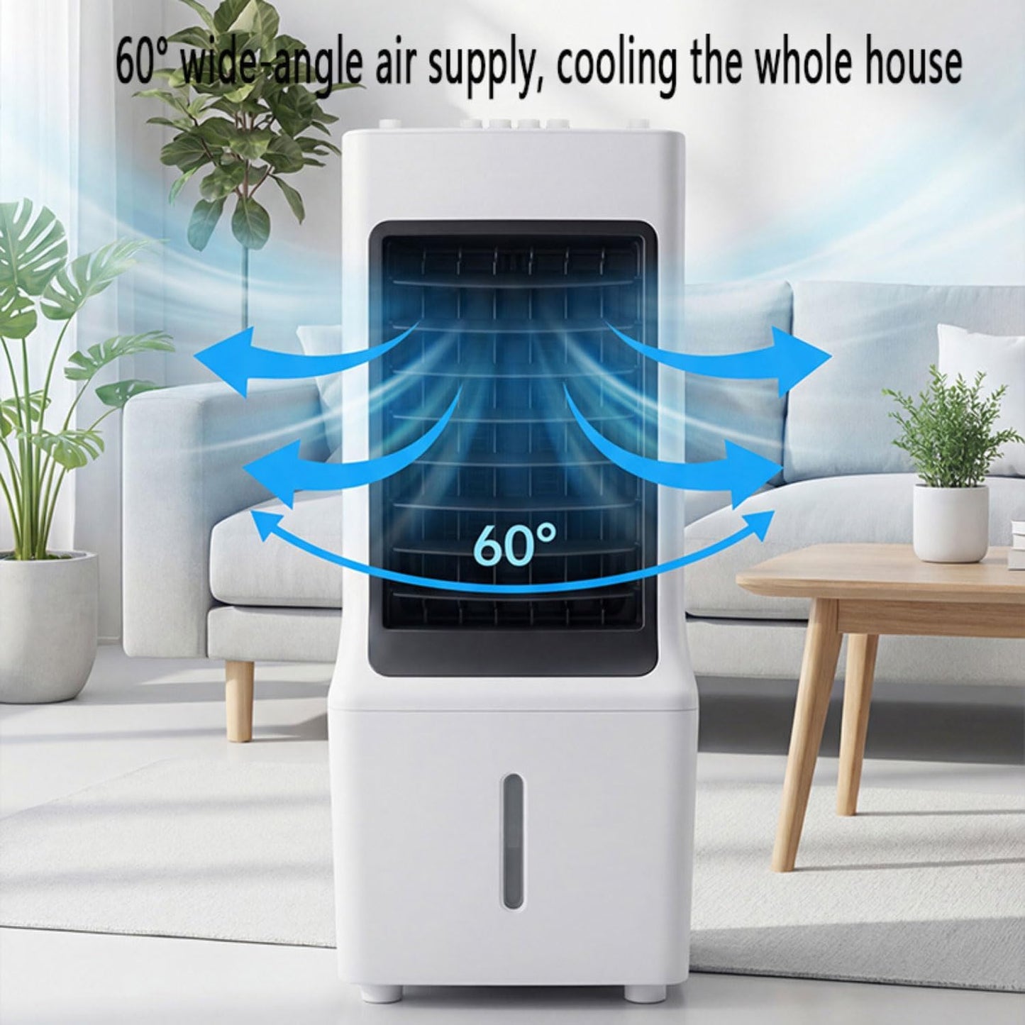 GENERIC Sans Fenêtre, Refroidisseur D'air Portable Avec 60°oscillation, Climatiseur Airless, Tubeless, Refroidisseur à évaporation Silencieux Avec Oscillation, Ventilateur De Boîte Froide Pour Chambre à Couch