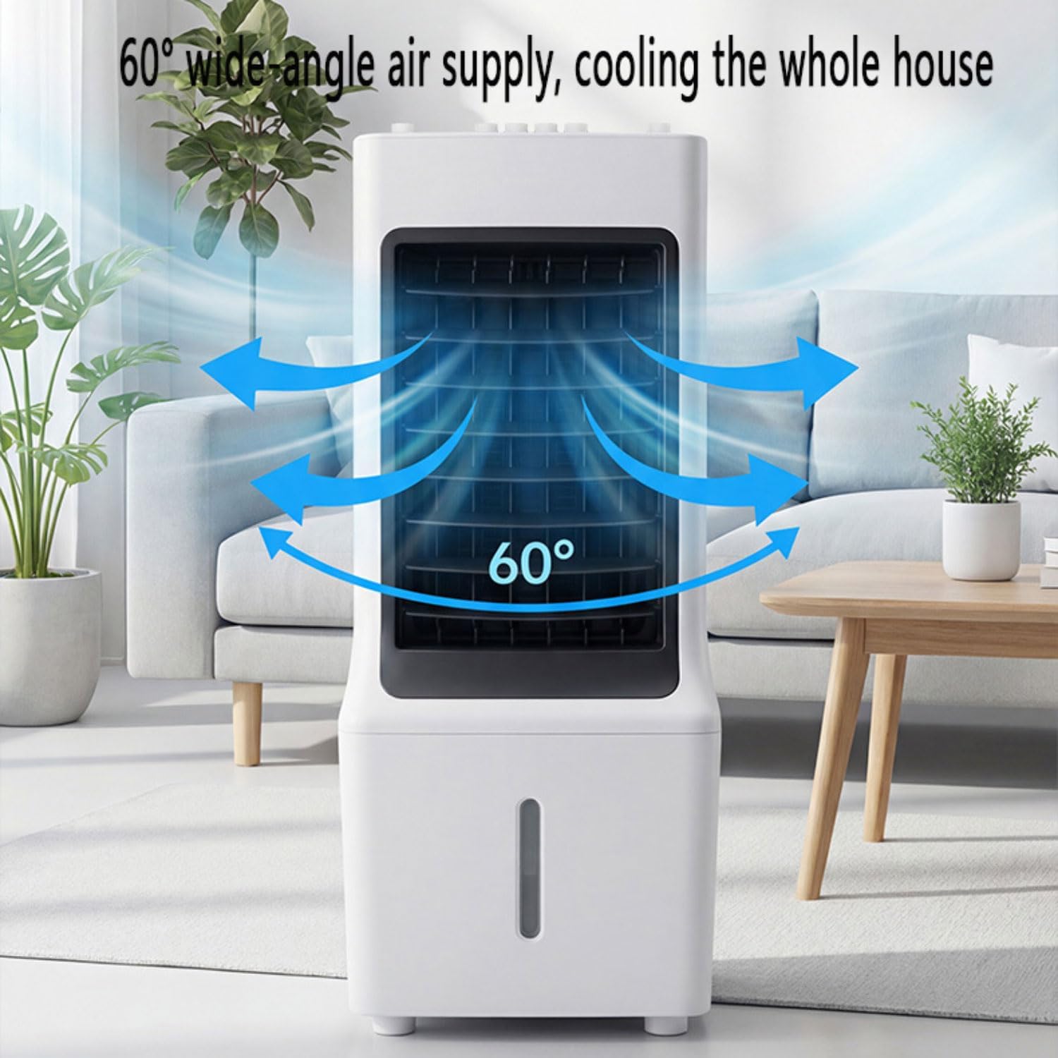 GENERIC Sans Fenêtre, Refroidisseur D'air Portable Avec 60°oscillation, Climatiseur Airless, Tubeless, Refroidisseur à évaporation Silencieux Avec Oscillation, Ventilateur De Boîte Froide Pour Chambre à Couch